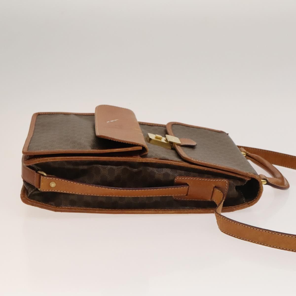 Celine CELINE Macadam Canvas Shoulder Bag Pvc Leather Brown Gold Size ONE SIZE - 4 Thumbnail