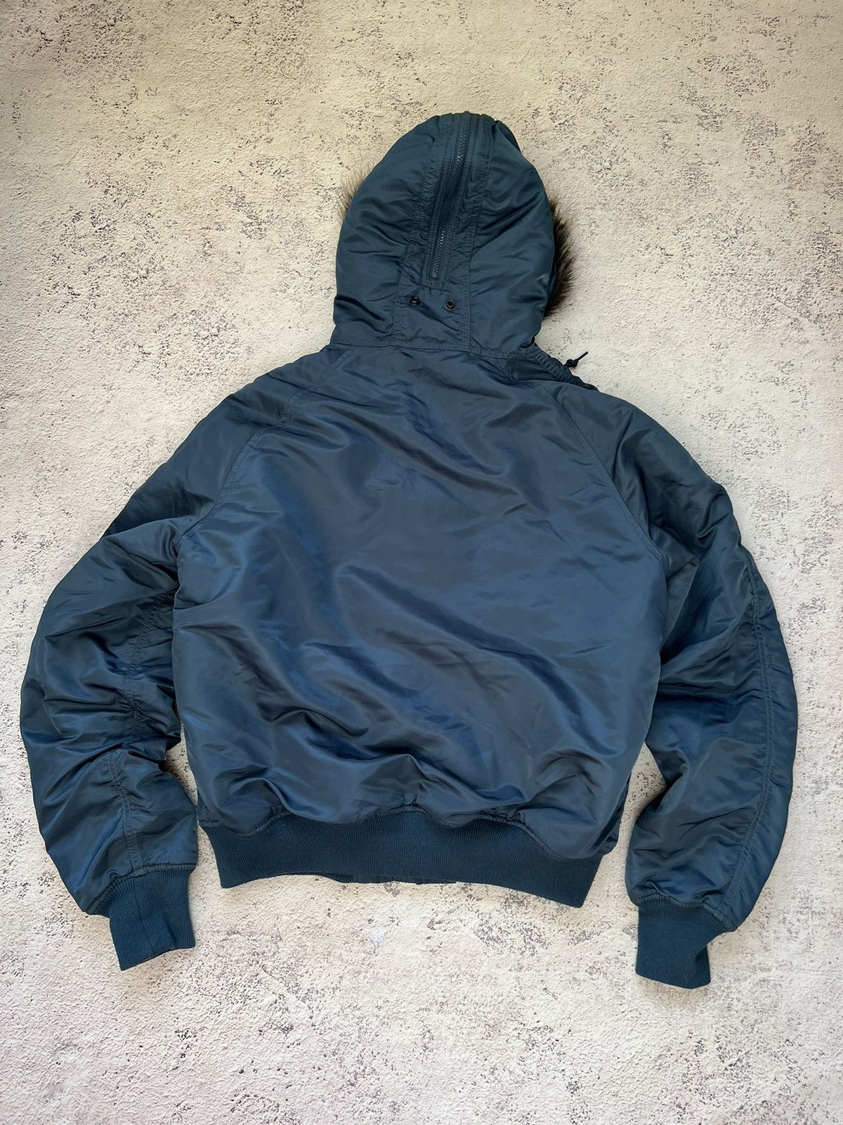 If Six Was Nine × Le Grande Bleu (L.G.B.) Y2K VINTAGE MOHAIR FUZZY FLUFFY FUR HOOD FAUX BOMBER JACKET Size US L / EU 52-54 / 3 - 12 Thumbnail