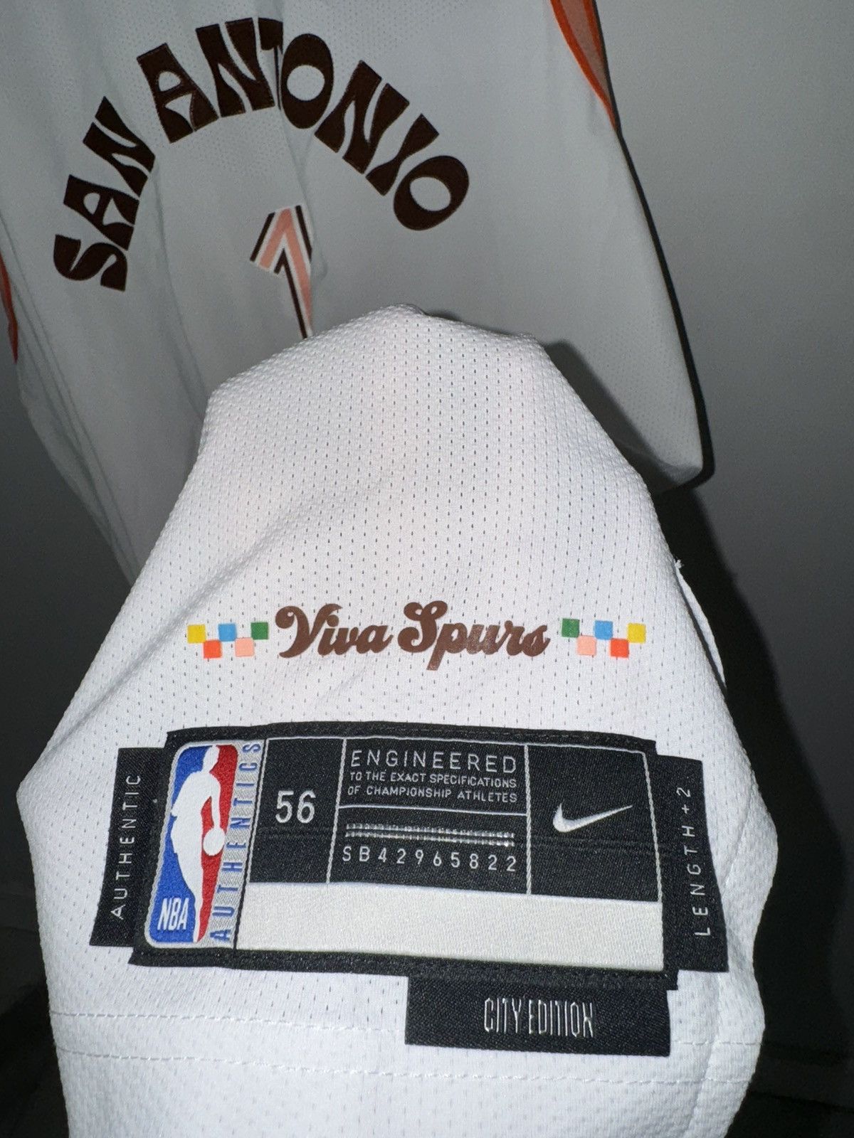 NBA × Nike Nike Wembanyama City Edition Authentic Jersey SIZE 56 SPURS Size US XXL / EU 58 / 5 - 3 Thumbnail