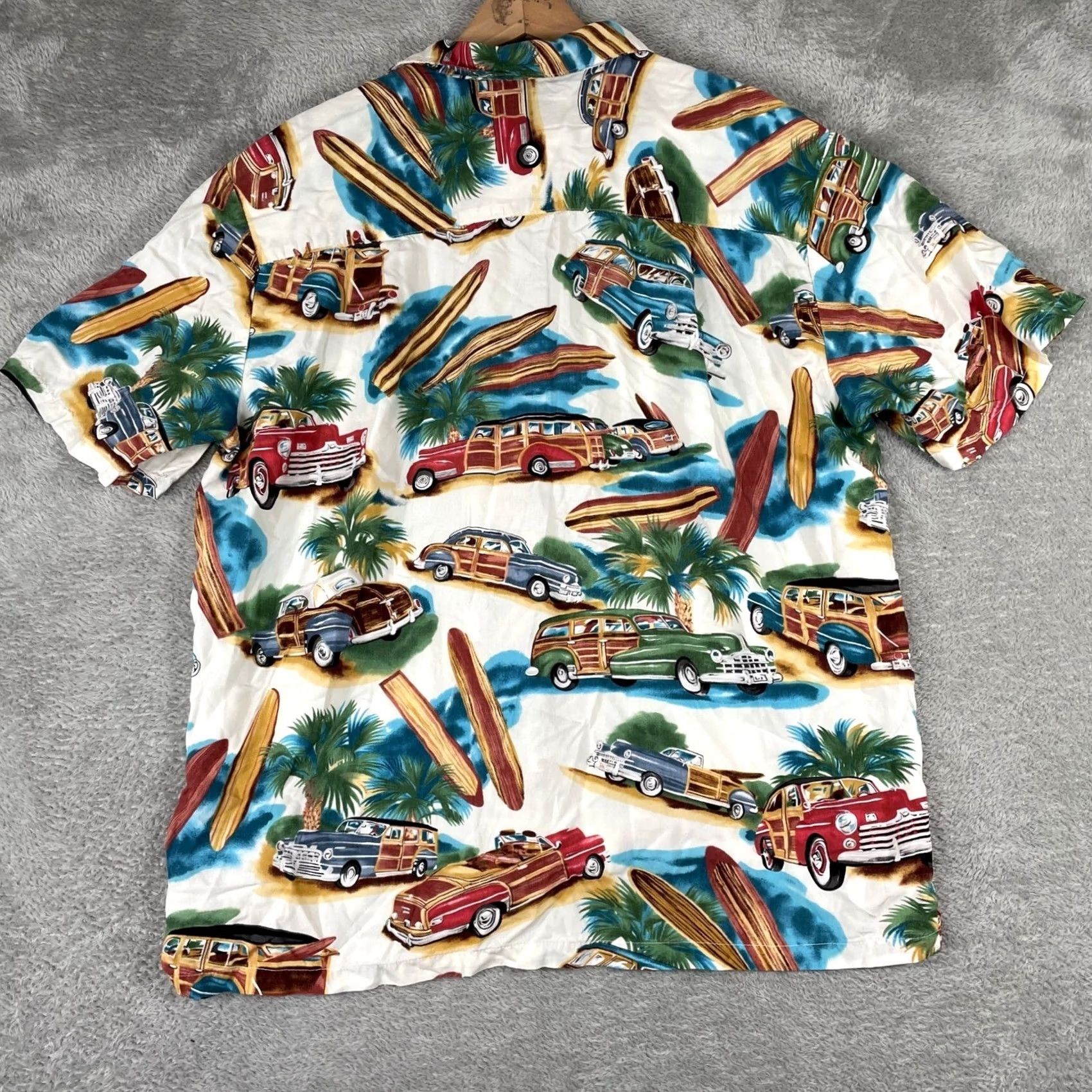Vintage VINTAGE Diamond Head Sportswear Shirt Mens Large White Woody Wagon Surf Rayon Hawaiian Size US L / EU 52-54 / 3 - 2 Thumbnail