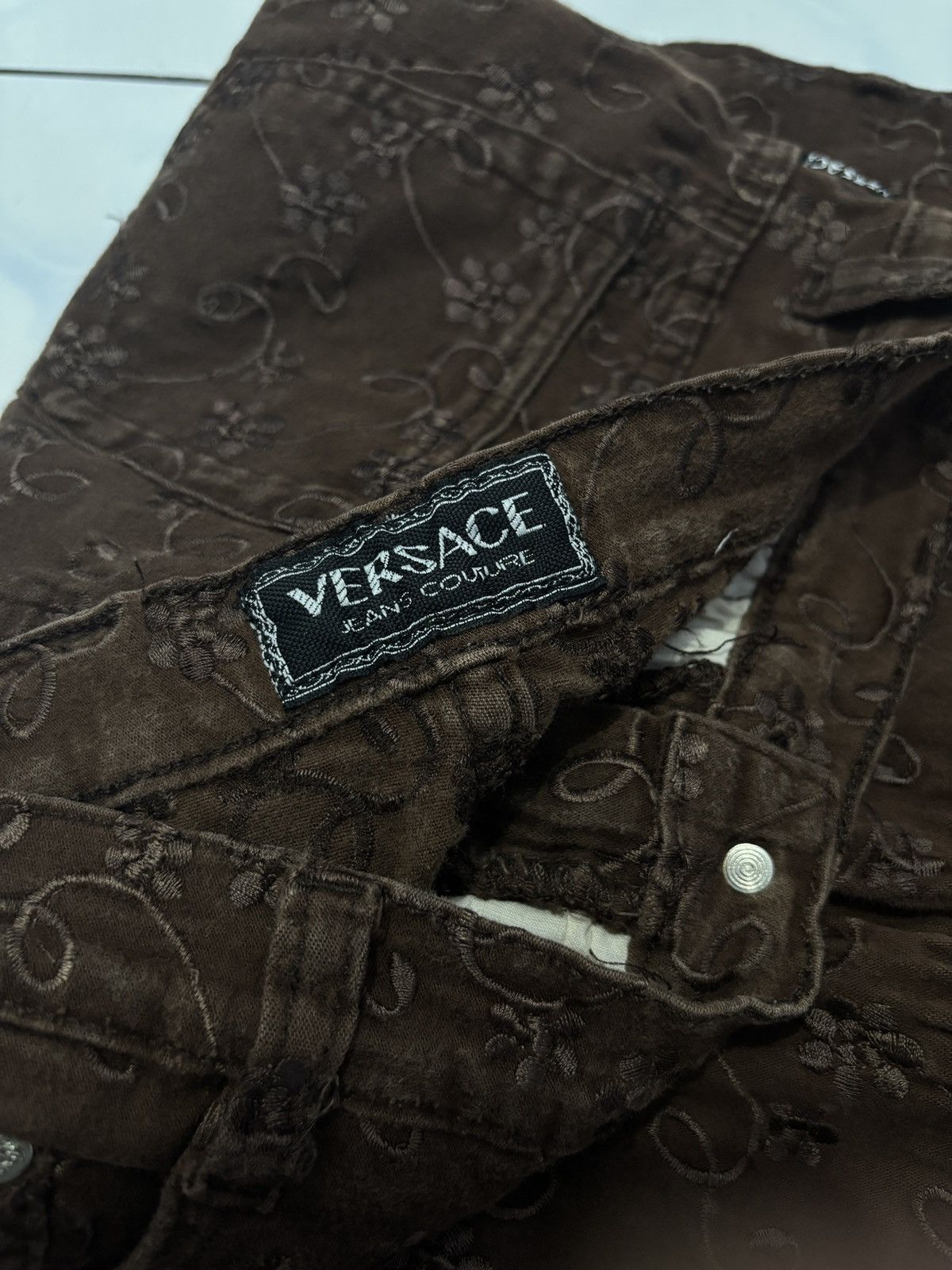 Versace Versace Jeans Couture Archival Floral Embroidered Cotton Size US 34 / EU 50 - 2 Thumbnail