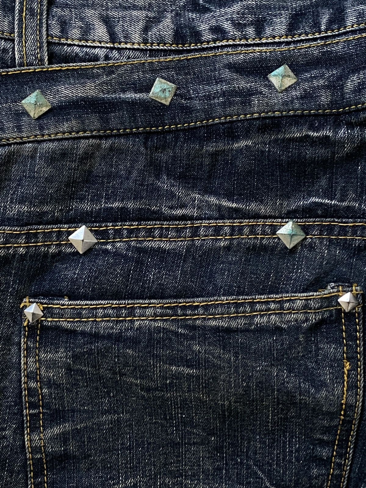 Japanese Brand Black Baccara - Studded Double Waist Clawmark Flare Denim Size US 32 / EU 48 - 15 Thumbnail