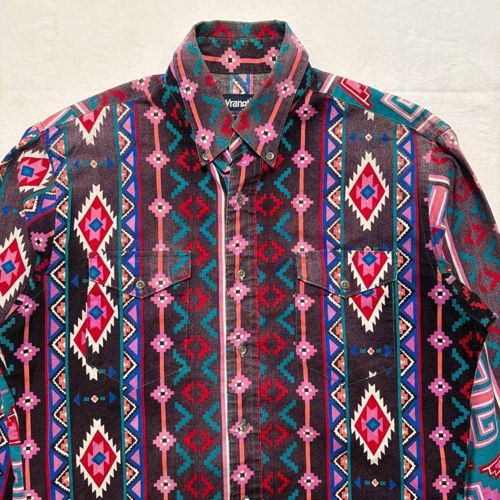 Wrangler VTG 80's Wrangler Brushpopper Western Button Down Shirt XL Size US XL / EU 56 / 4 - 2 Thumbnail