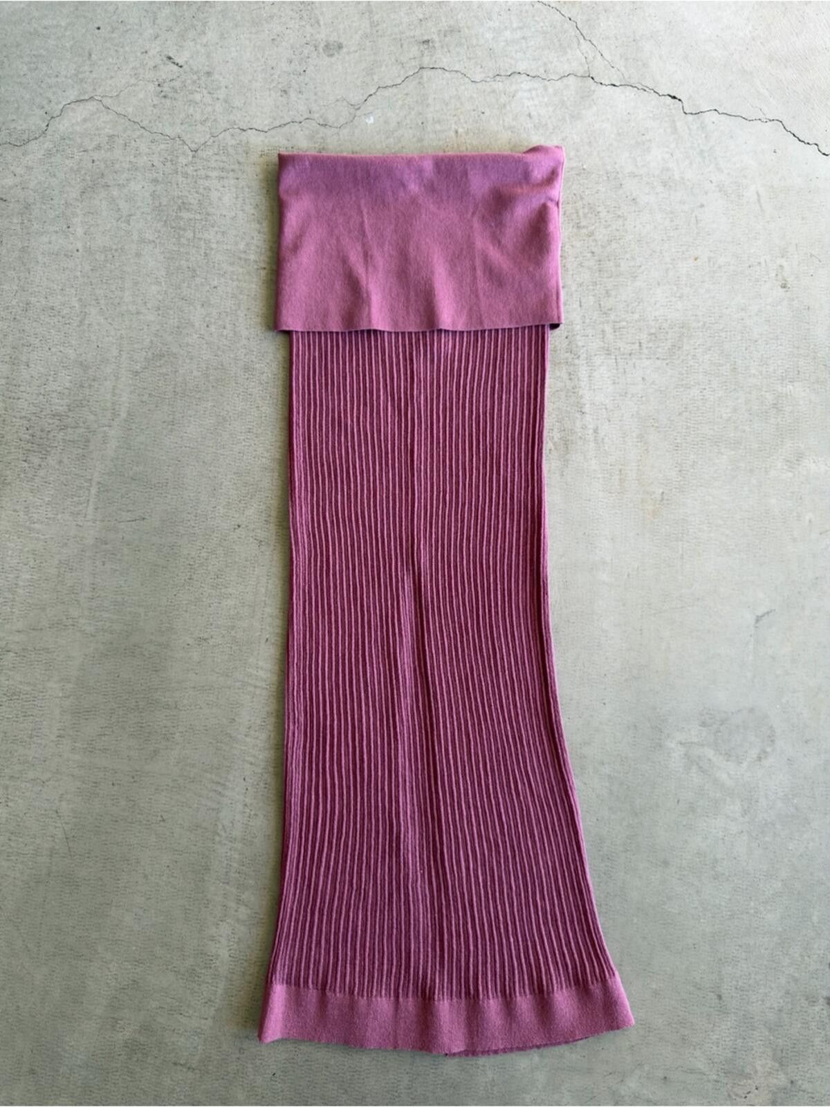Swims SKIMS / Sheer Knit Foldover Long Skirt / Beet Size 36" / US 14 / IT 50 - 11 Thumbnail