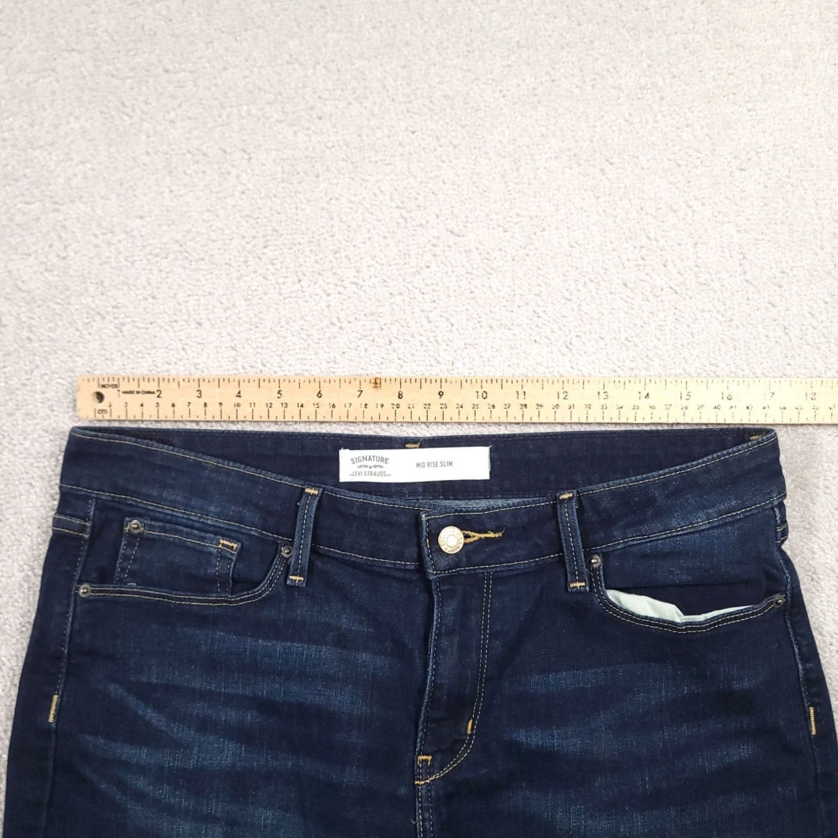 Vintage VINTAGE? No. Signature by Levi Strauss & Co. Womens Jeans Blue Size 32x32 Mid Rise Slim Fit Denim Size 24" / US 00 / IT 34 - 3 Thumbnail