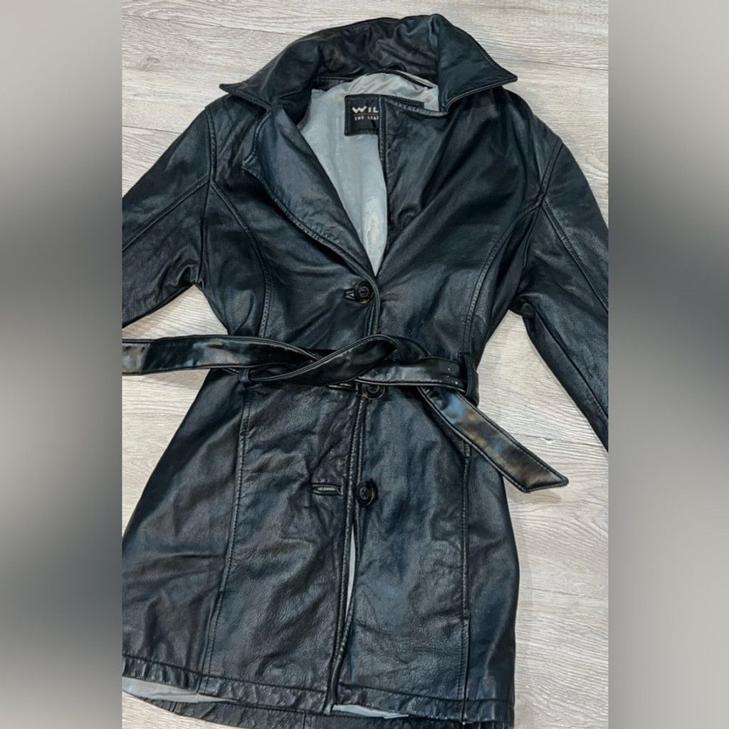 Wilsons Leather Wilsons Leather Women's Black Belted Jacket Size XS / US 0-2 / IT 36-38 - 1 Thumbnail