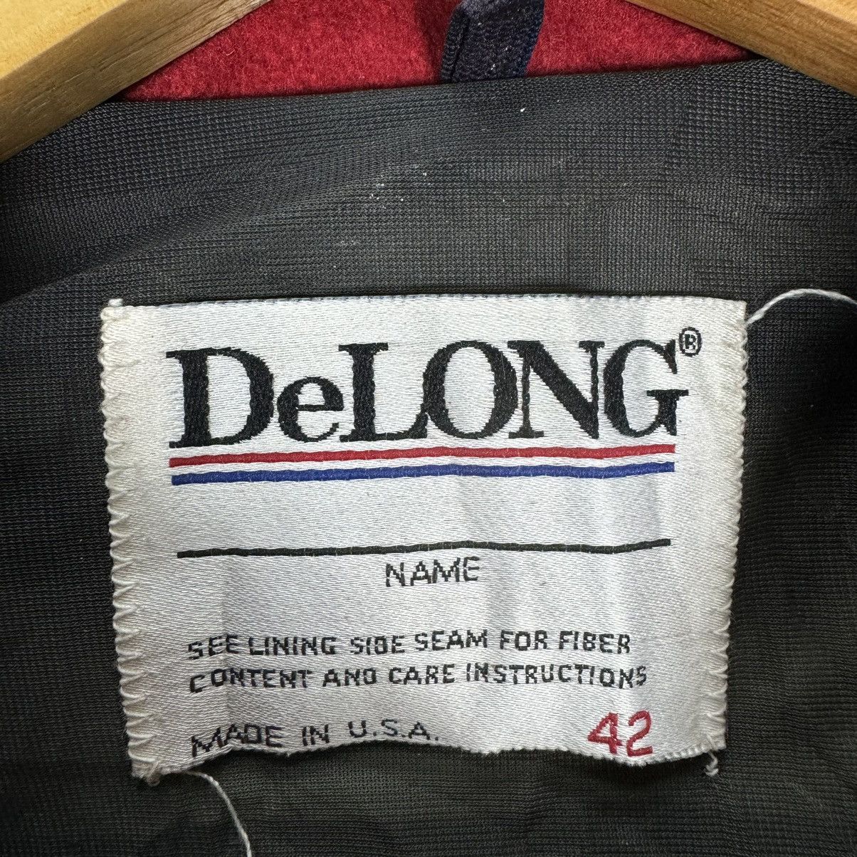 Delong 🌟DELONG SUN FADED LETTERMAN VARSITY LEATHER JACKET Size US M / EU 48-50 / 2 - 10 Thumbnail