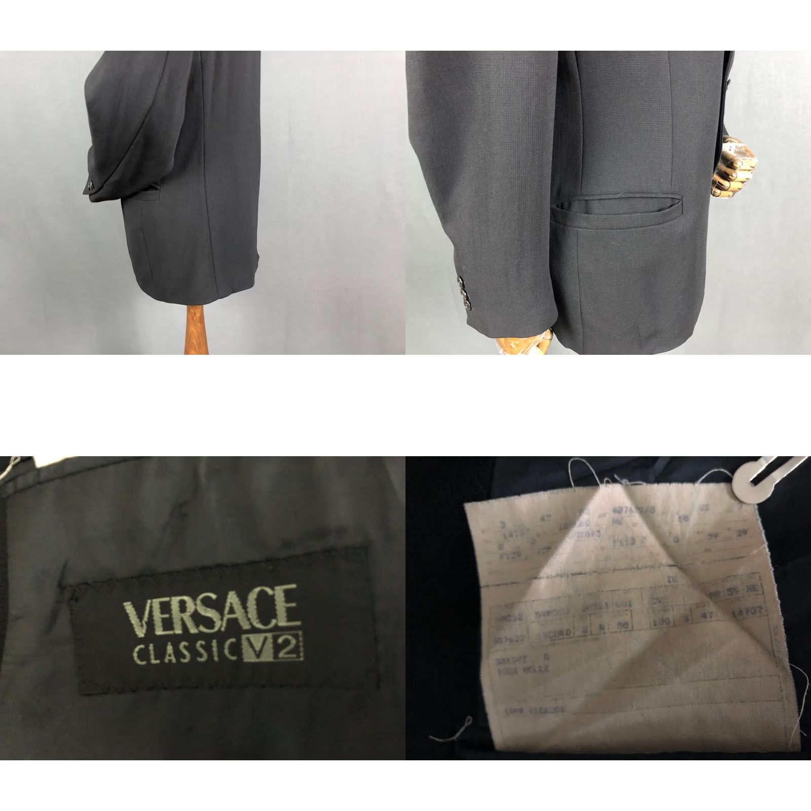 Versace Versace Blazer Wool Men 50 Black Blazer Mens Wool Jacket 3 Button Pockets Classic Suit Coat Size 50R - 8 Thumbnail