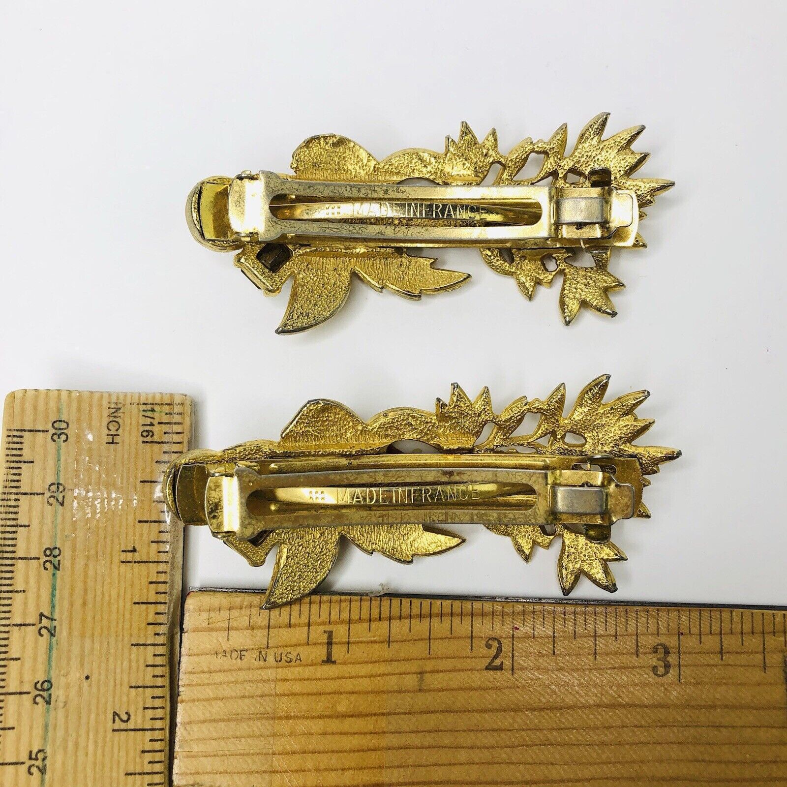 Other Vtg French Barrette Women Hair Clip Rhinestone Faux Pearl Size ONE SIZE - 2 Thumbnail