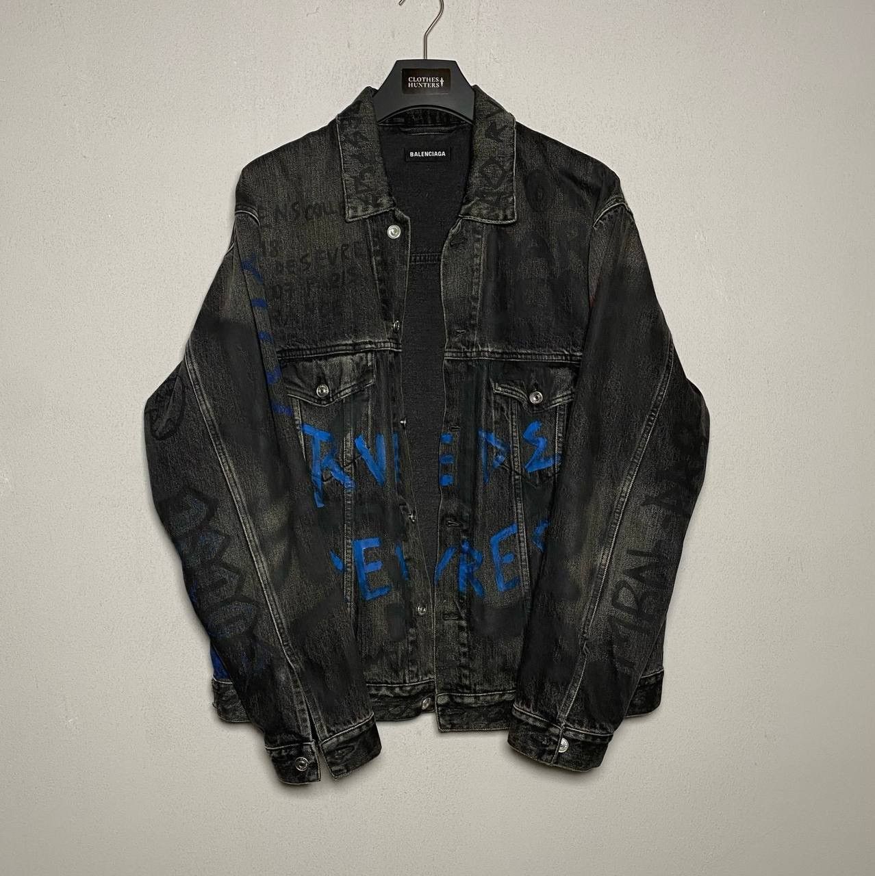 Balenciaga Graffiti Oversize Denim Jacket