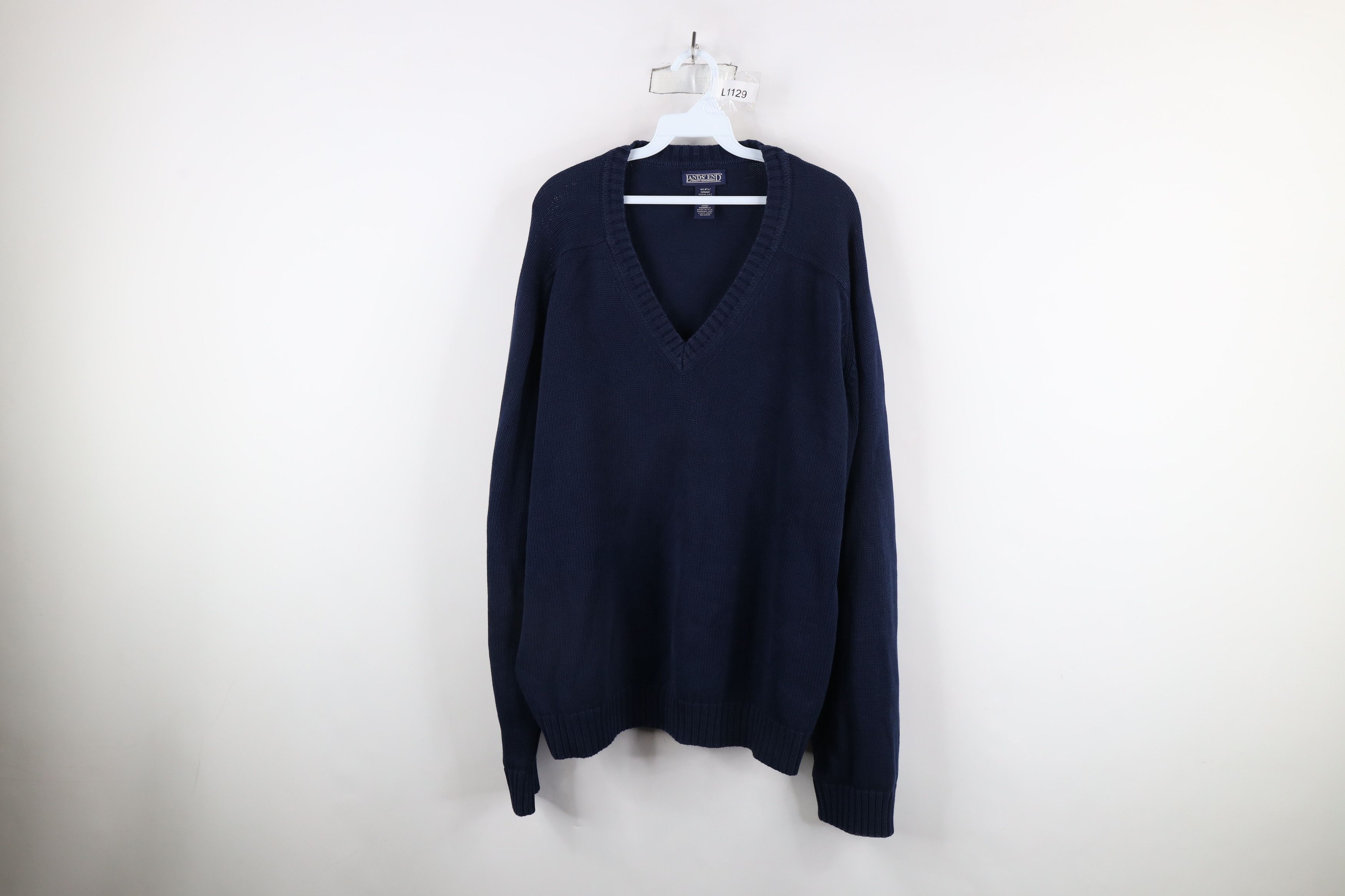 Lands' End × Vintage Vintage 90s Lands End Oversized Cotton Knit Sweater USA Size US L / EU 52-54 / 3 - 1 Thumbnail
