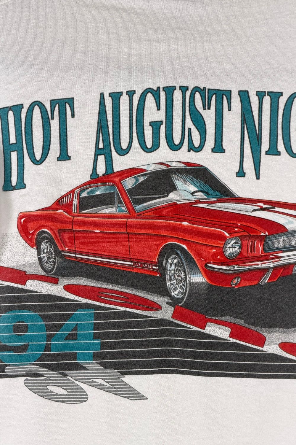 Fruit Of The Loom 1994 Hot August Nights Mustang Single Stitch USA Vintage Size US S / EU 44-46 / 1 - 10 Thumbnail