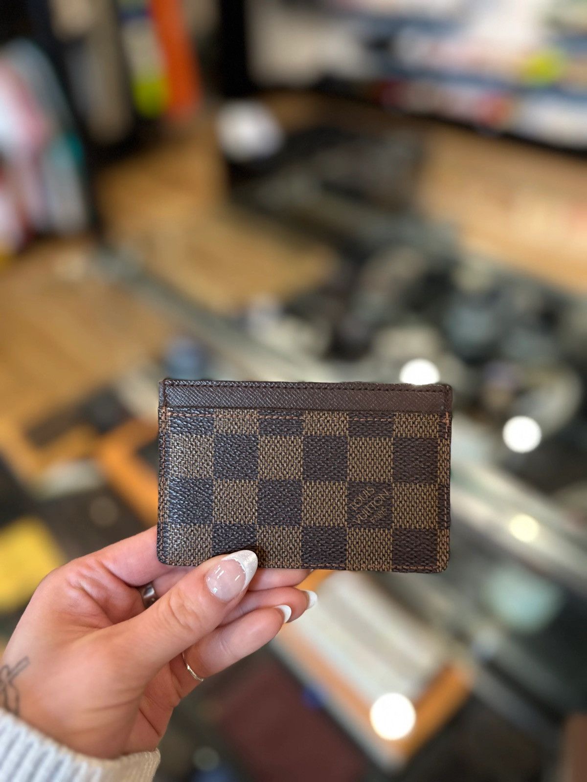 Louis Vuitton Louis Vuitton Brown Damier Cardholder DS Size ONE SIZE - 3 Thumbnail