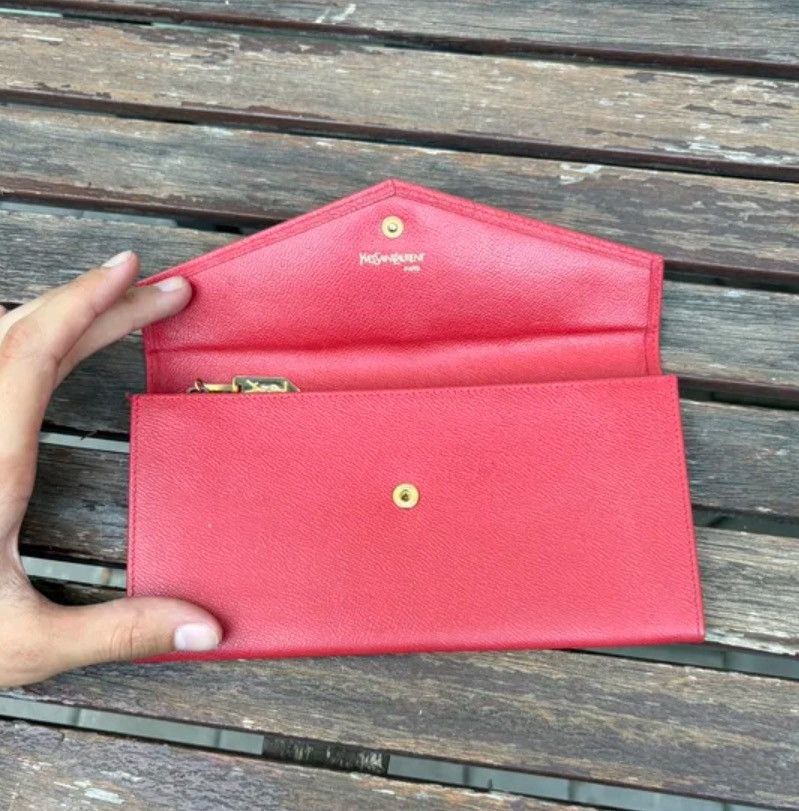 Yves Saint Laurent Yves Saint Laurent Vintage Red Envelope Wallet with COA Size ONE SIZE - 4 Thumbnail