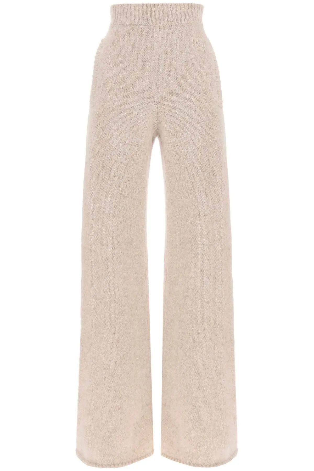image of Dolce Gabbana O1S22I1N1223 Llama Knit Flared Pant In Beige, Women's (Size 26)