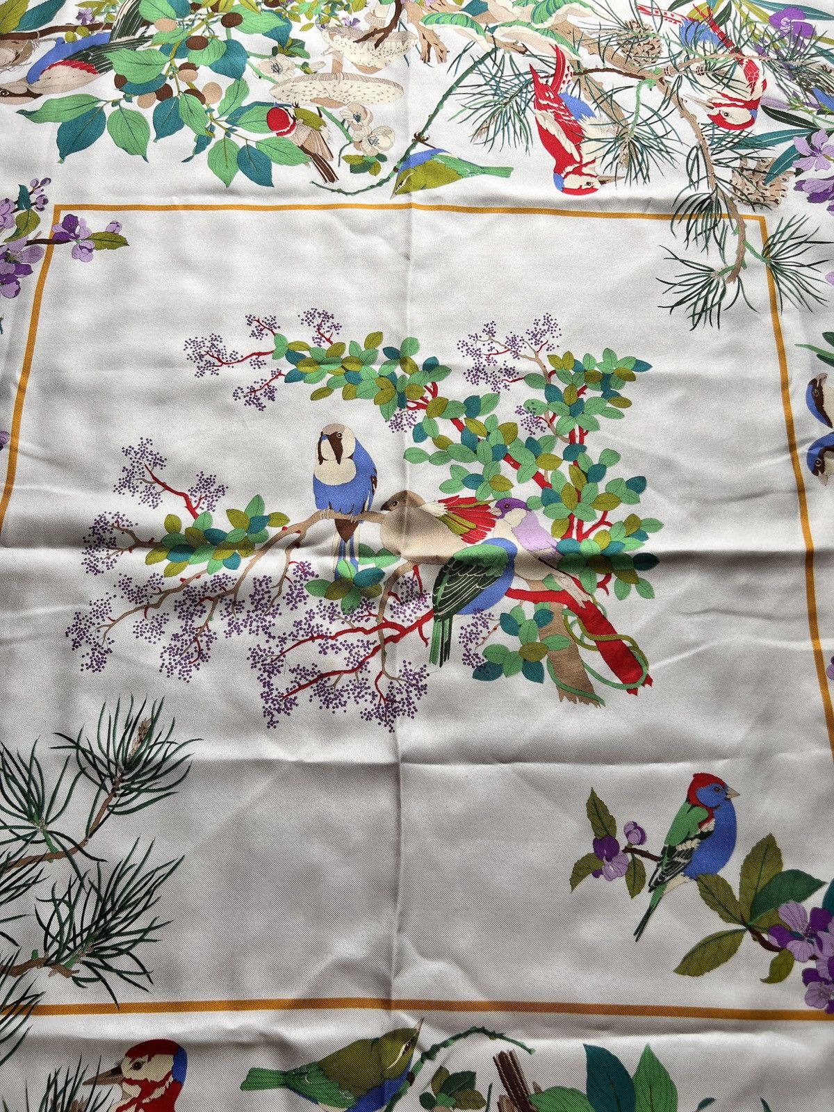 Gucci Gucci Floral Whimsical Printed Silk Scarve Size ONE SIZE - 4 Thumbnail