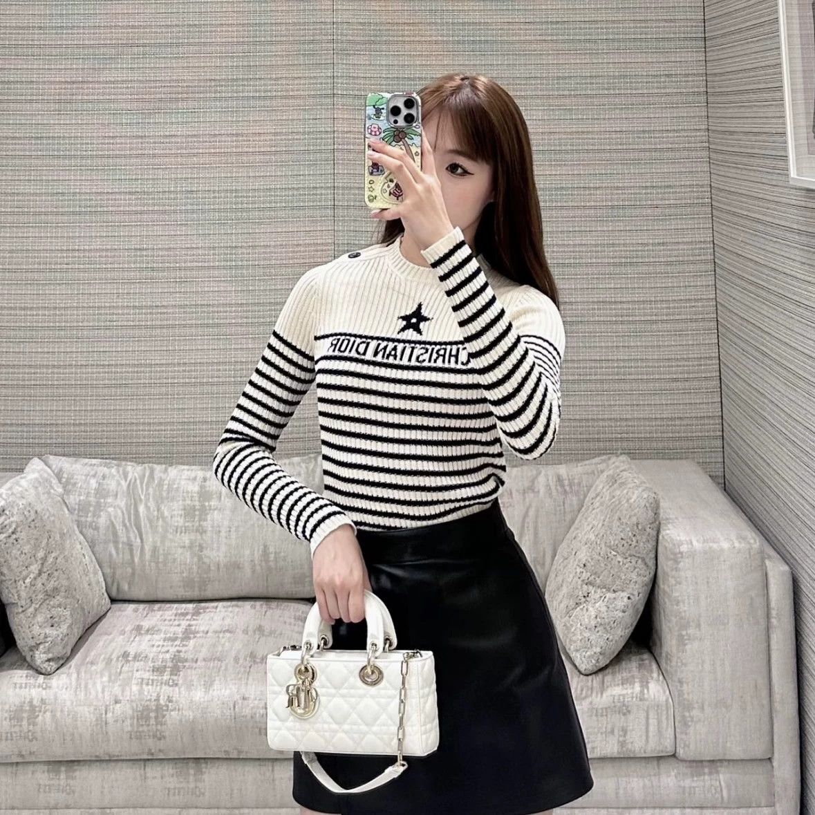 Christian Dior Monsieur Dior apr62 Star Slogan Stripe Shoulder-Tab Knit 36 Cotton Size XS / US 0-2 / IT 36-38 - 8 Thumbnail