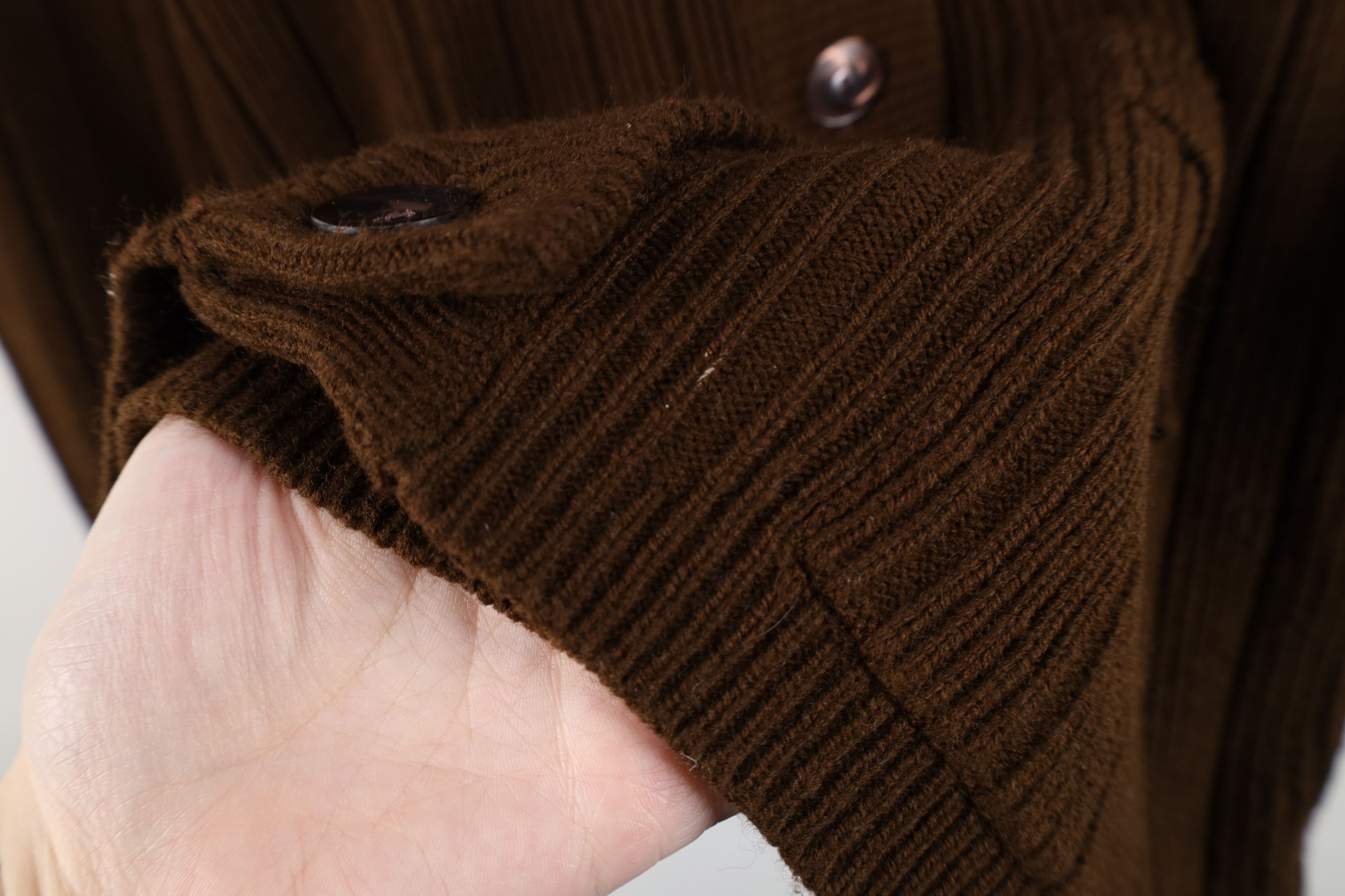 Vintage Vinage 60s 70s Streetwear Ribbed Knit Cardigan Sweater Brown Size L / US 10 / IT 46 - 6 Thumbnail