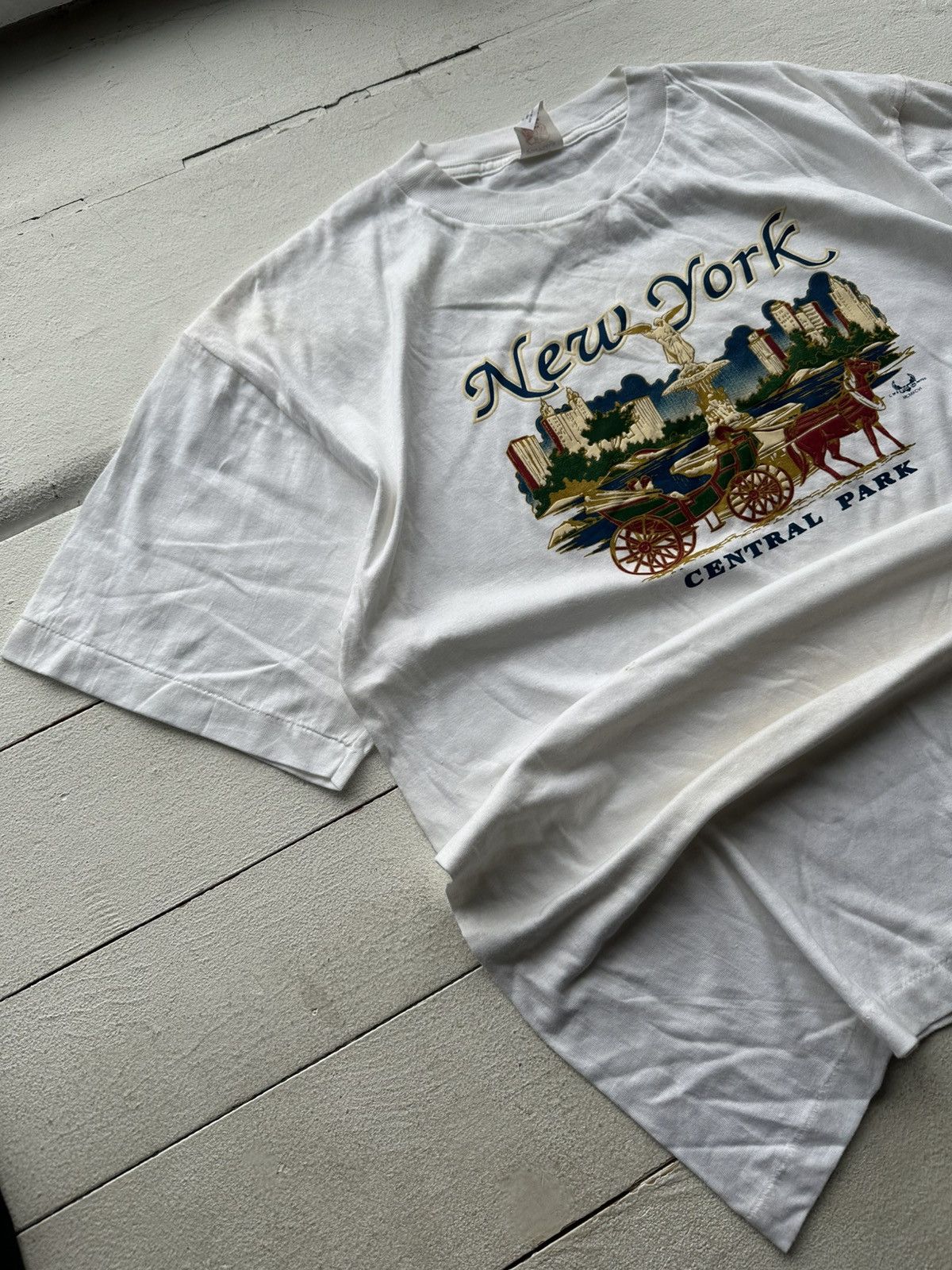 Vintage 🚨USA NEW YORK CENTRAL PARK BIG LOGO Y2K SINGLE STITCH Size US XL / EU 56 / 4 - 2 Thumbnail