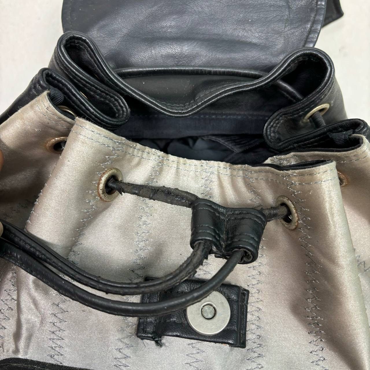 Jean Paul Gaultier Vintage Jean Paul Gaultier JPG Logo Nylon Leather Backpack Size ONE SIZE - 8 Thumbnail