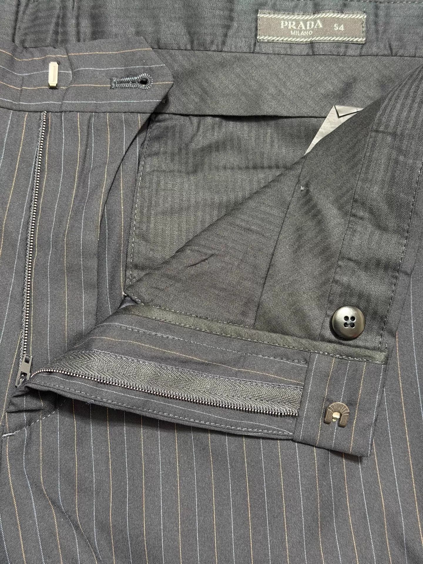 Prada Prada Two-Tone Stripe Virgin Wool Straight Trousers 54/56 Size US 38 / EU 54 - 4 Thumbnail