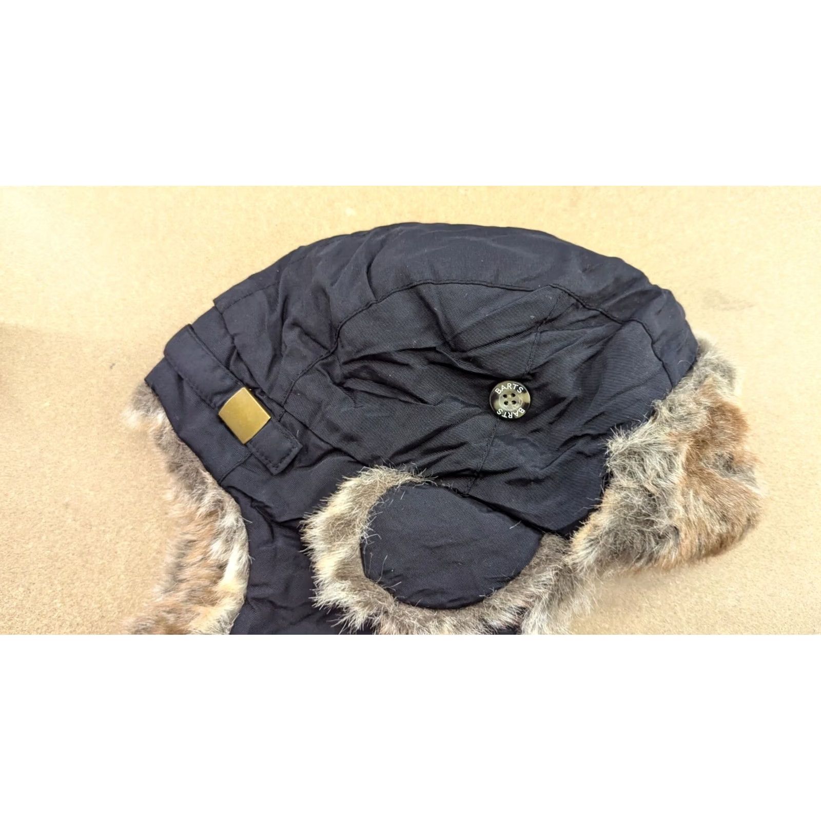 Vintage Barts Hat One Size Black Trapper Ushanka Faux Fur Winter Cap Pilot Plaid Size ONE SIZE - 3 Thumbnail