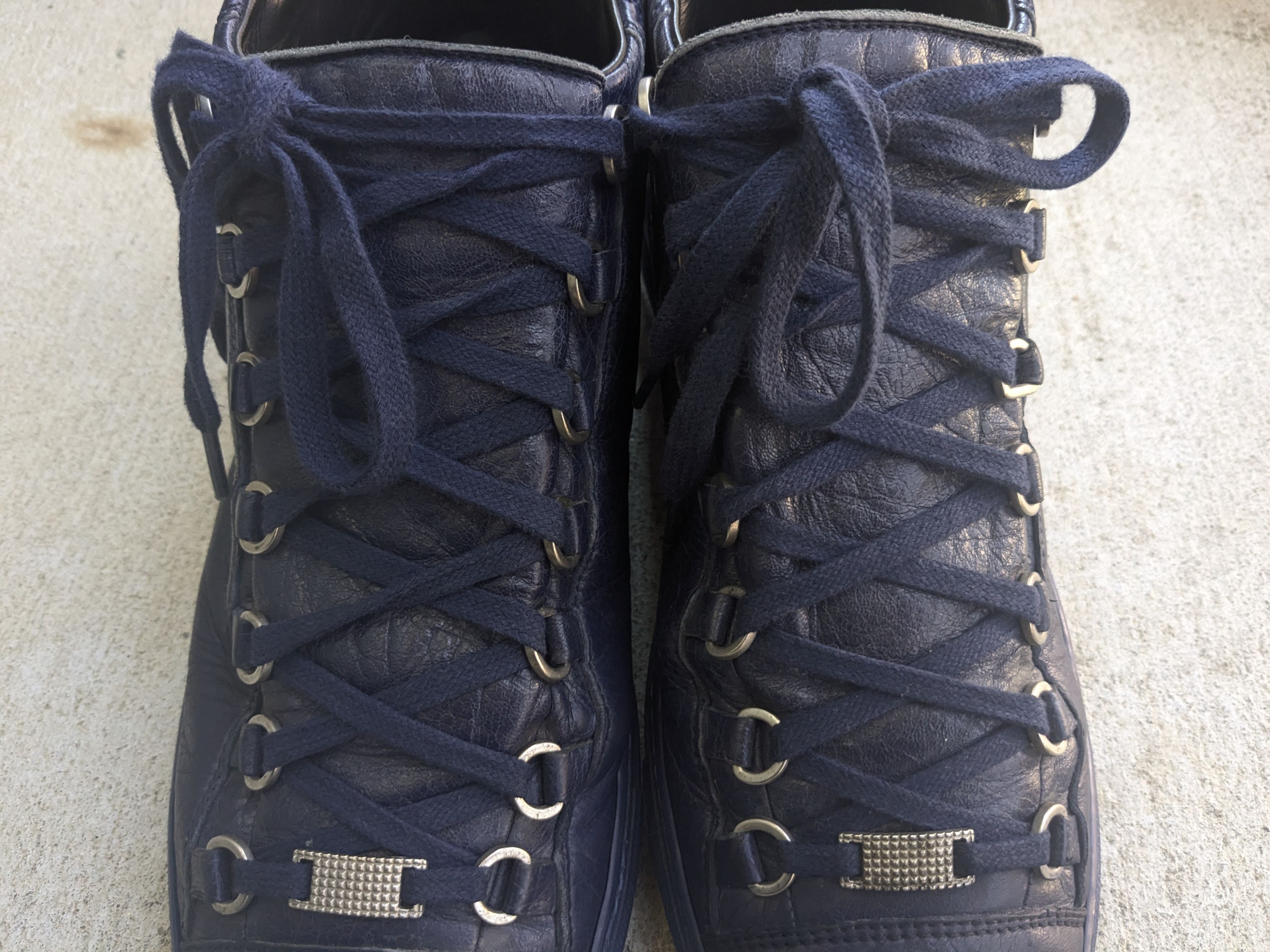 Balenciaga Balenciaga Arena Navy Blue Leather 9 High Tops Lace Up Size US 9 / EU 42 - 5 Thumbnail