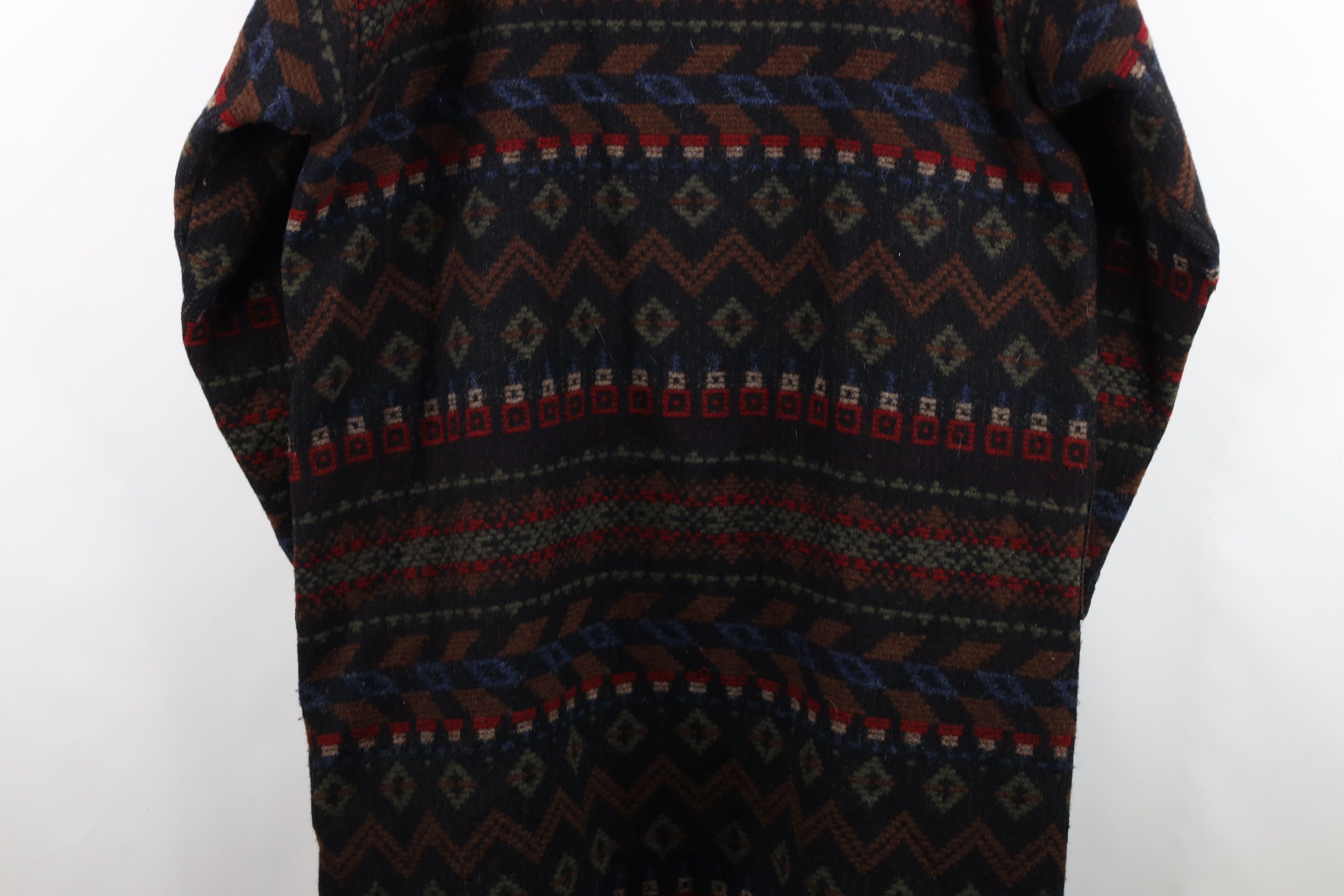 Vintage Vintage 90s Streetwear Southwestern Hooded Long Jacket USA Size L / US 10 / IT 46 - 14 Thumbnail