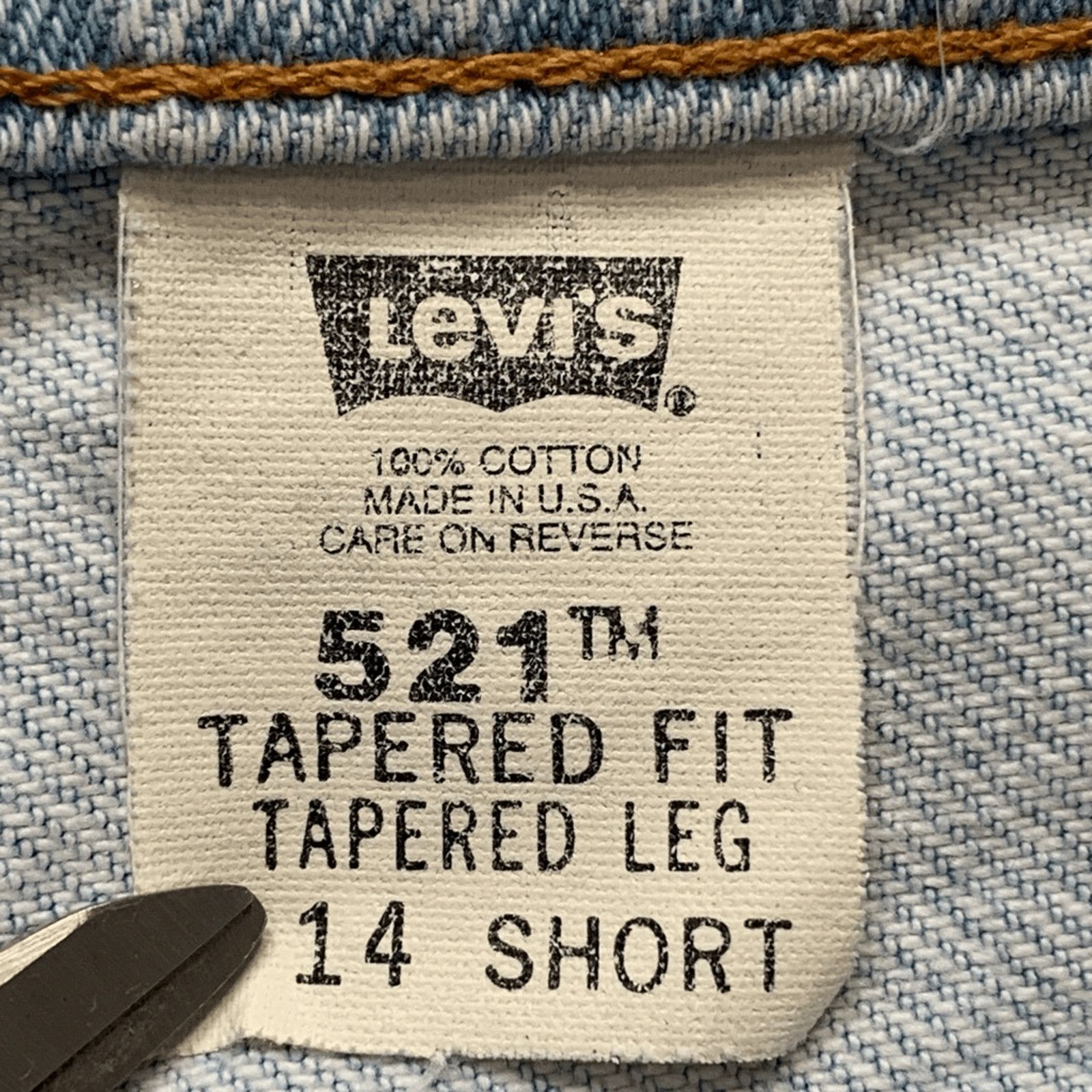 Levi's Vintage 90s Levi’s 521 Tapered Leg Jeans Light Wash 14 Short Size 31" - 9 Thumbnail
