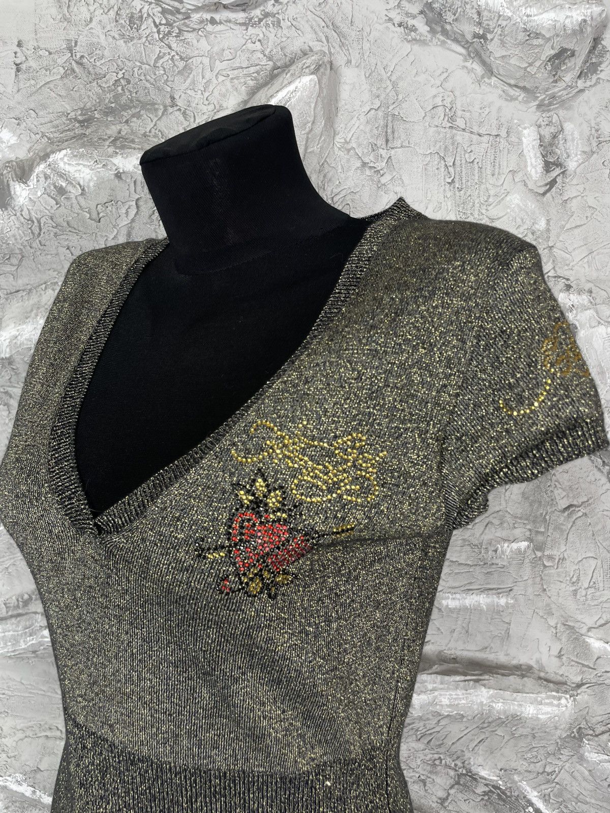 Ed Hardy 2000s Ed Hardy Christian Audigier Y2K Rhinestones Dress Size M / US 6-8 / IT 42-44 - 12 Thumbnail