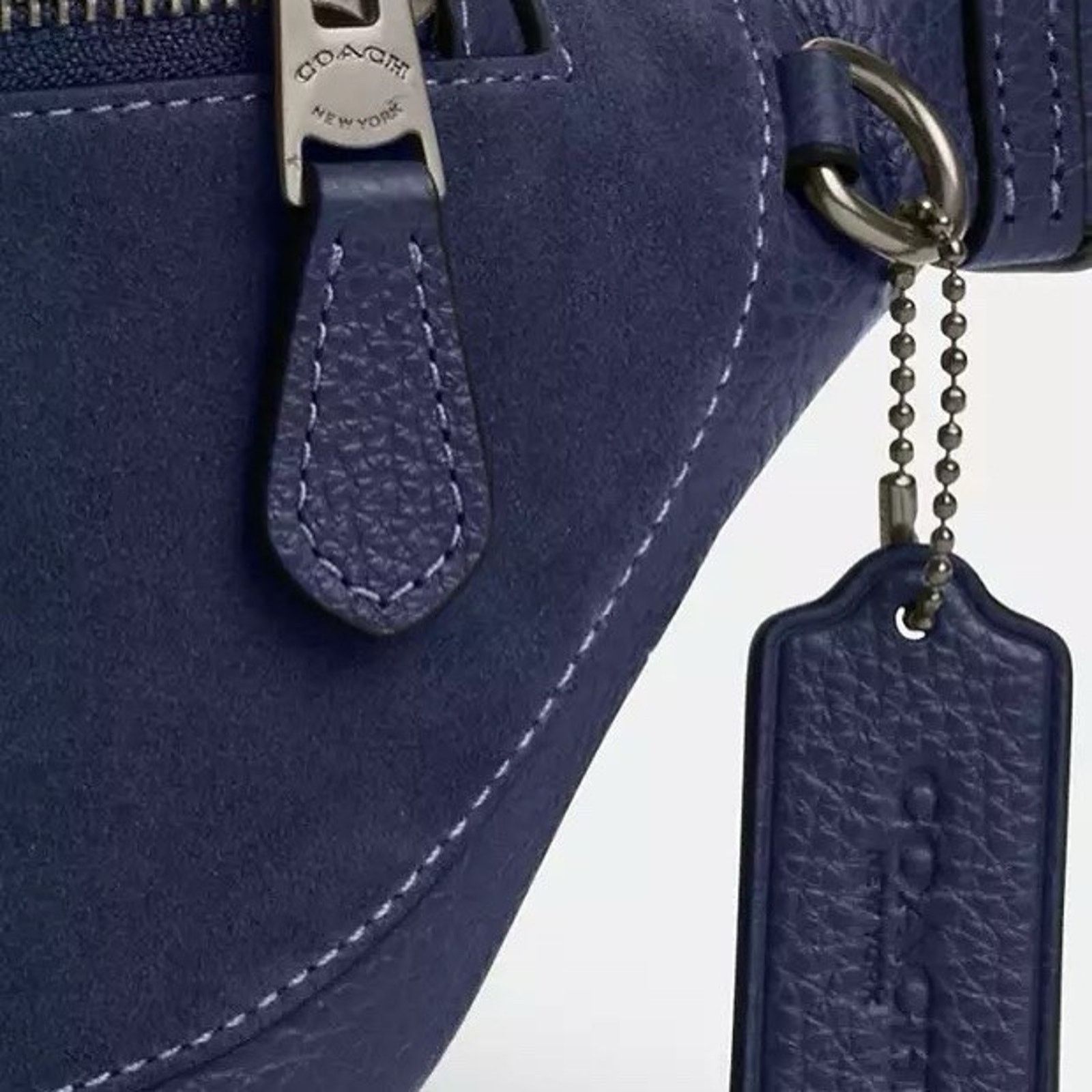 Coach NWT Coach Warren Mini Belt Bag In Suede CW179 True Navy Size ONE SIZE - 10 Thumbnail