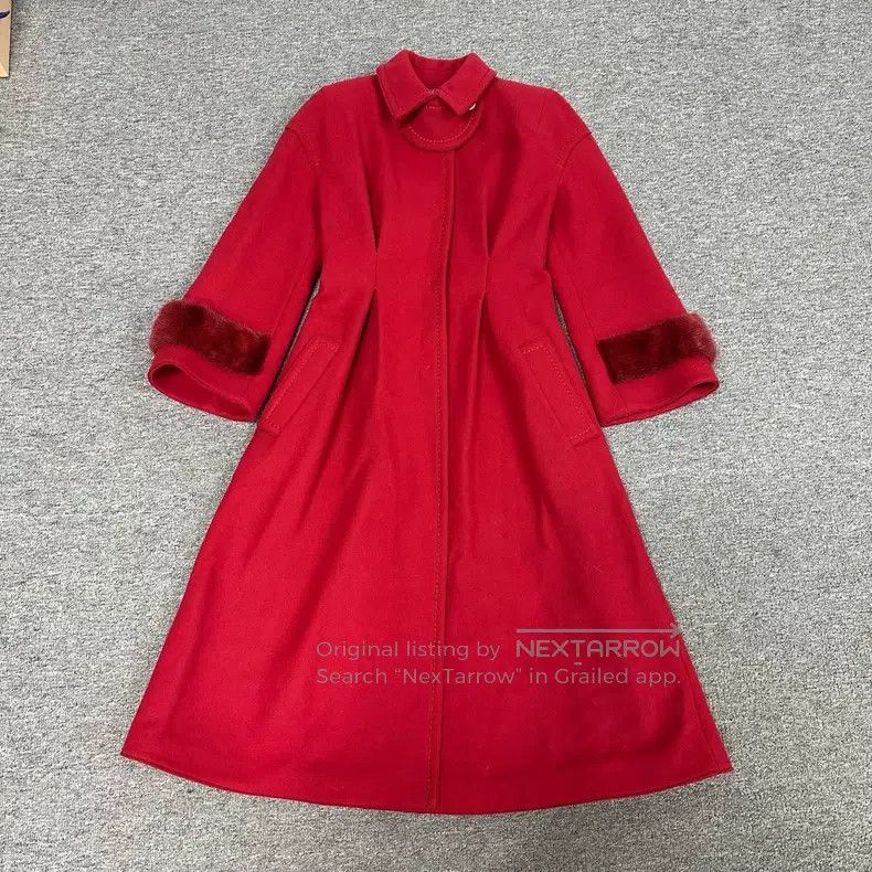 Fendi Fendi Show model red fur long cashmere coat Size XS / US 0-2 / IT 36-38 - 2 Thumbnail