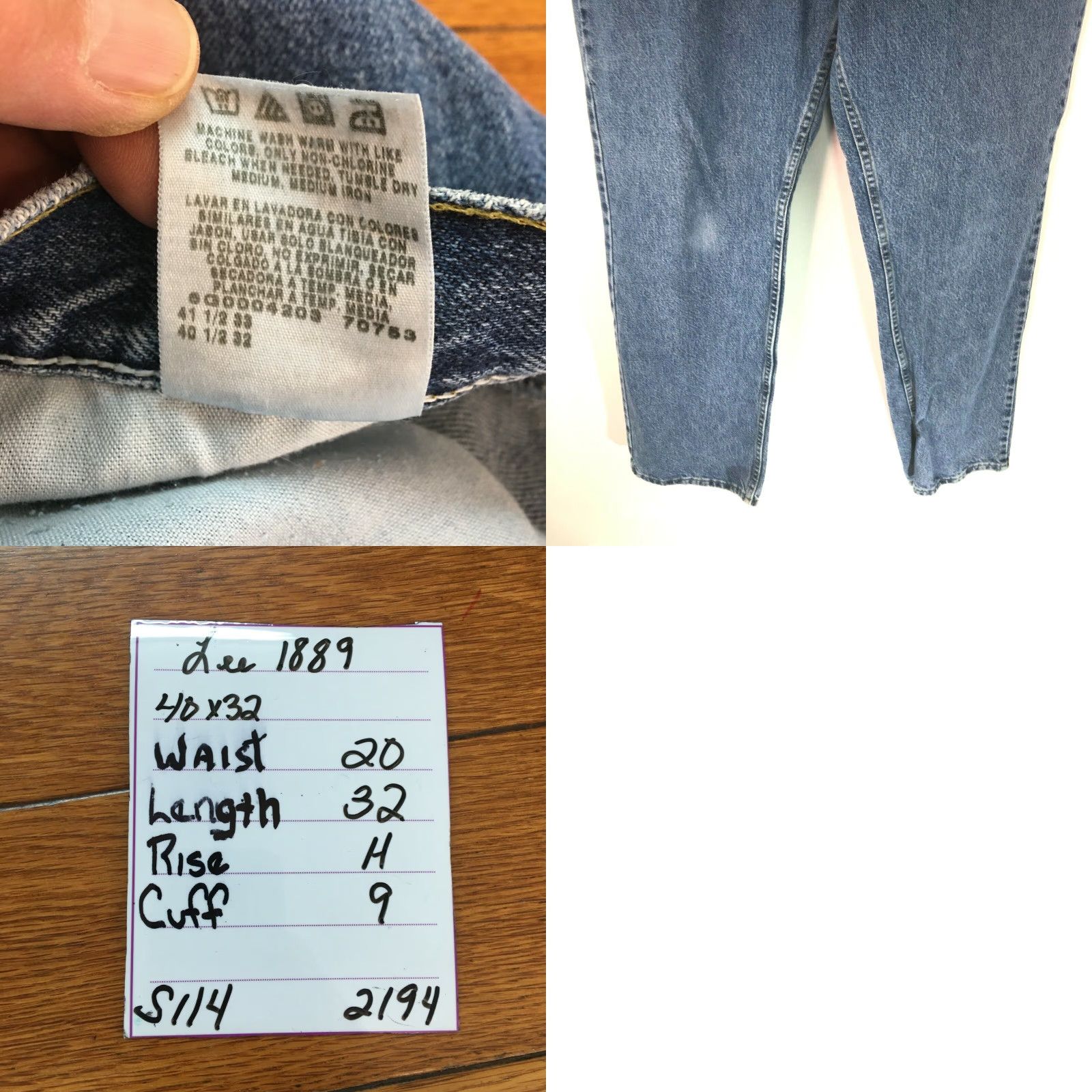 Lee Lee Jeans Womens Straight Jeans 40X32 Blue 5-Pocket Design Stretch Size 27" / US 4 / IT 40 - 8 Thumbnail