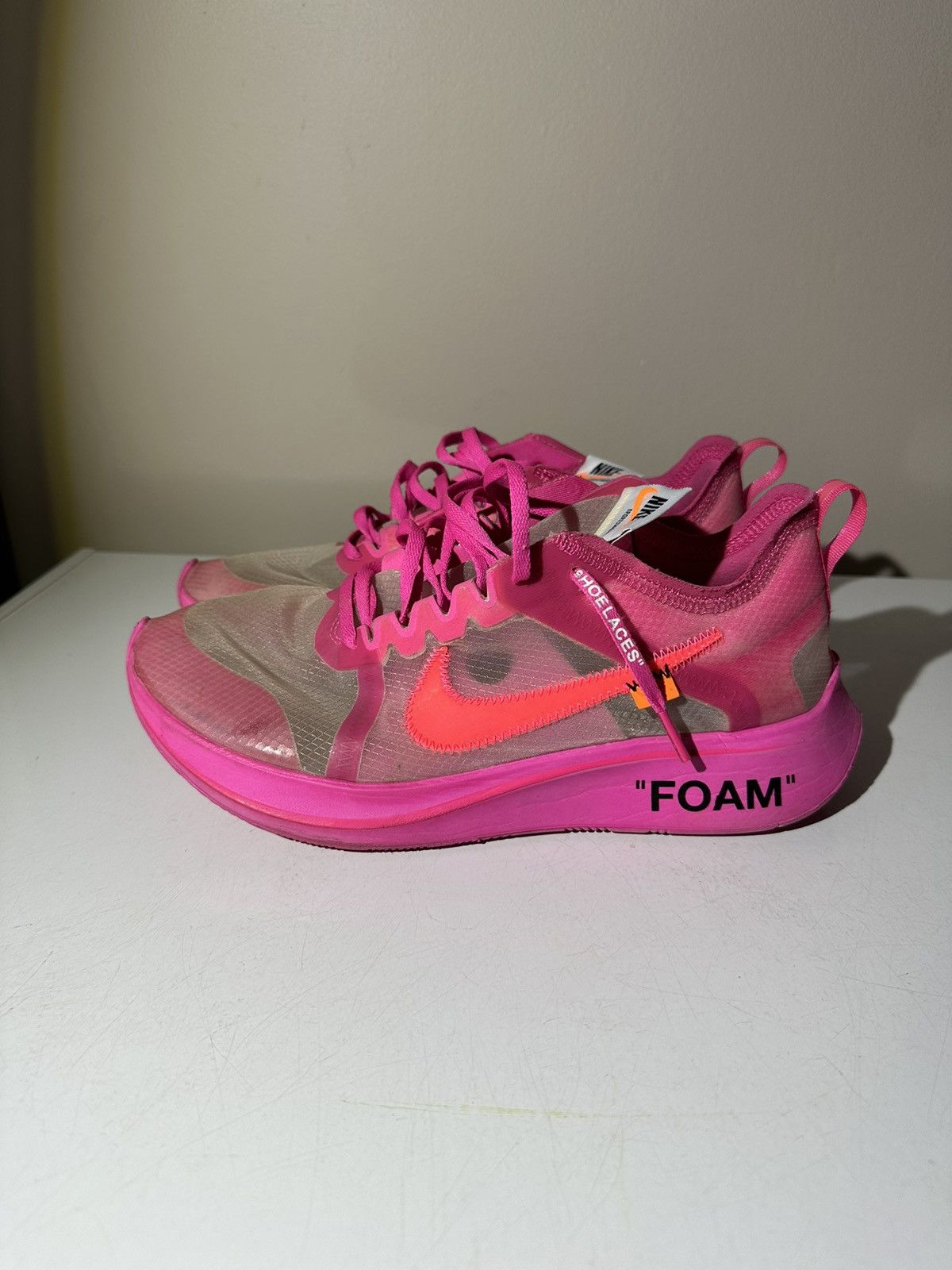 Nike × Off-White Nike x OFF WHITE Zoom Fly Pink Size US 9.5 / EU 42-43 - 7 Thumbnail