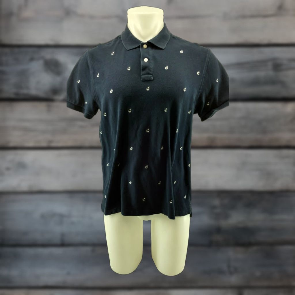 J.Crew Men's J.Crew Navy Polo Shirt Large SLIM FIT Anchors Shirt Slim Fit Polo Blue Size US L / EU 52-54 / 3 - 1 Thumbnail