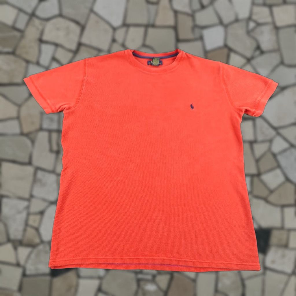 Polo Ralph Lauren Polo Ralph Lauren Red Waffle Knit Thermal Shirt Mens Large Crew Neck Logo Tee Size US L / EU 52-54 / 3 - 1 Thumbnail
