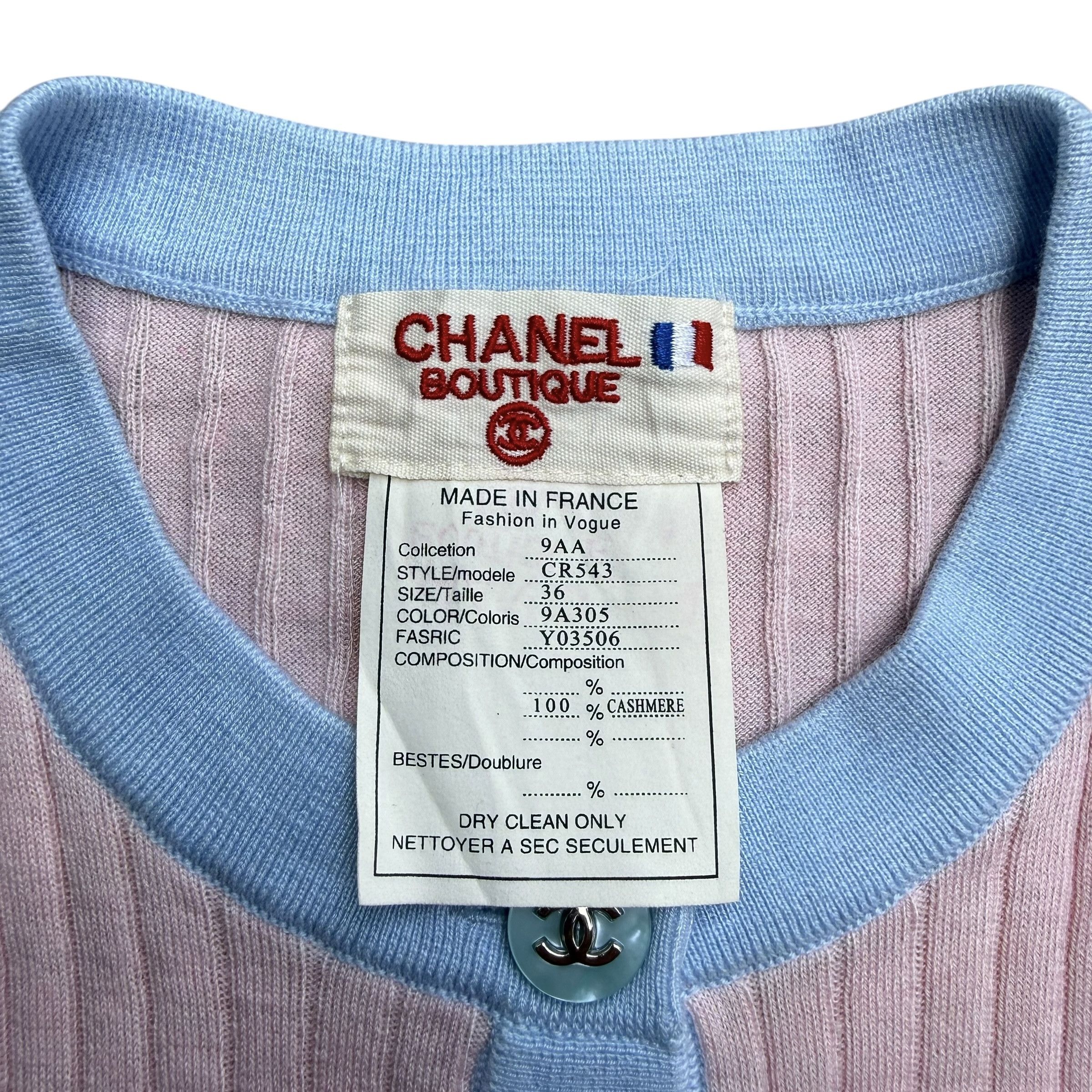 Chanel Vintage Chanel Ribbed Short Sleeve Cardigan Size S / US 4 / IT 40 - 8 Thumbnail