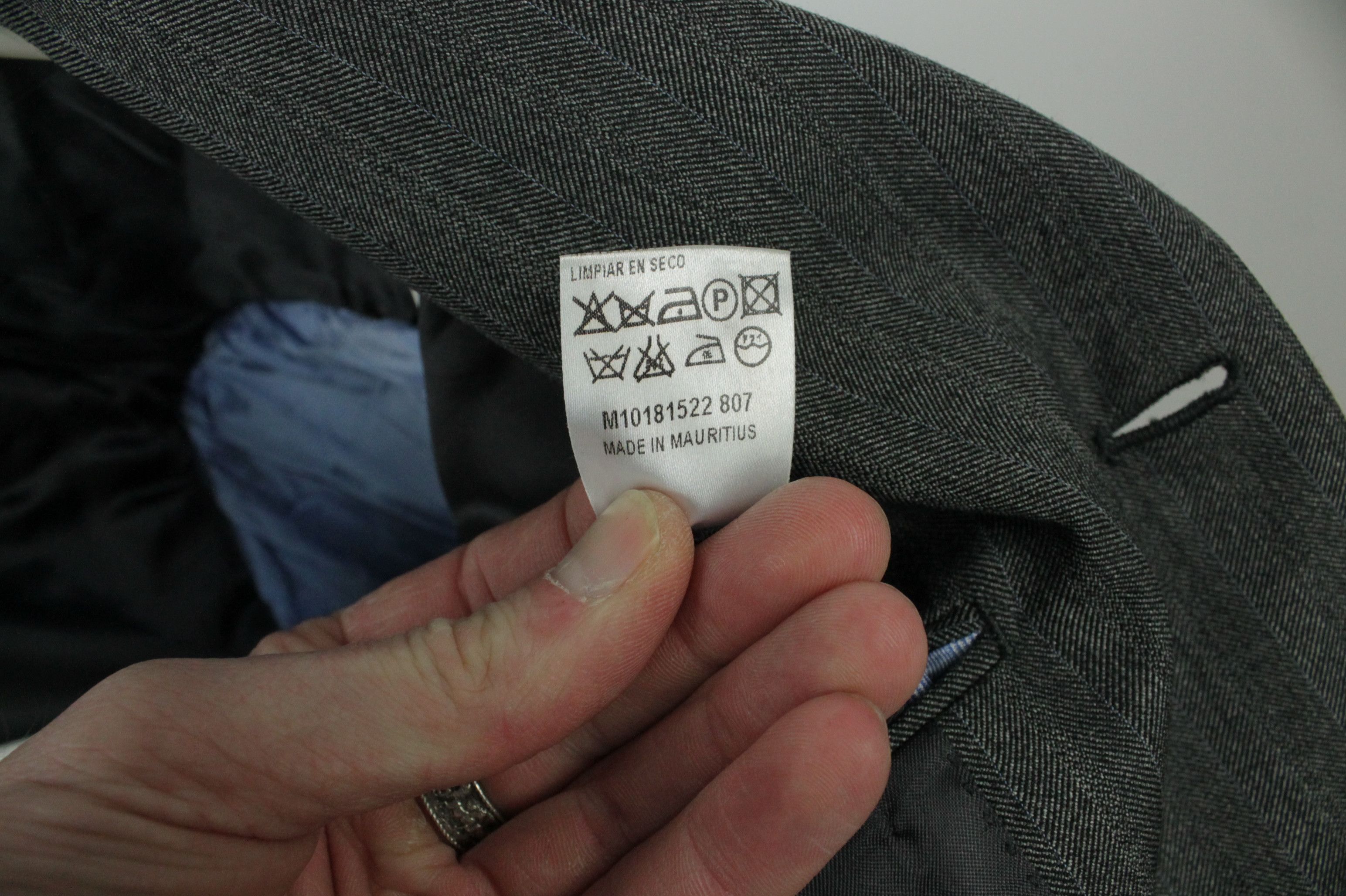 Hackett Hackett London Gray Micro Herringbone Wool 3BTN Formal Suit Size 42R - 8 Thumbnail