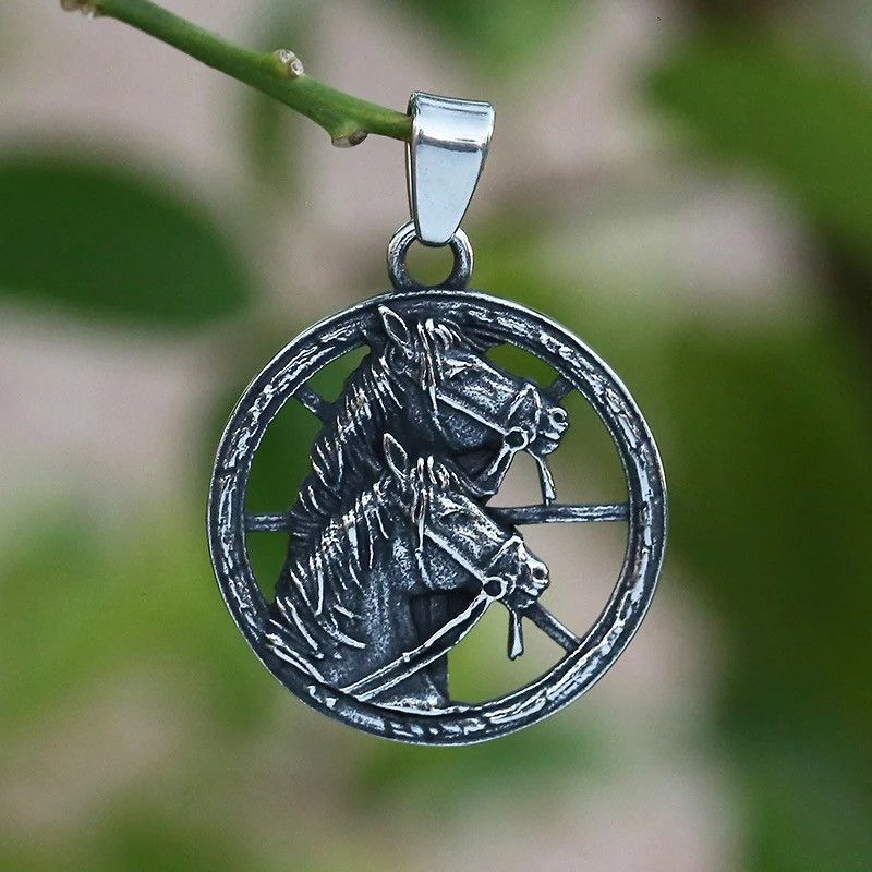 Jewelry Double Horses Long Necklace Size ONE SIZE - 2 Thumbnail