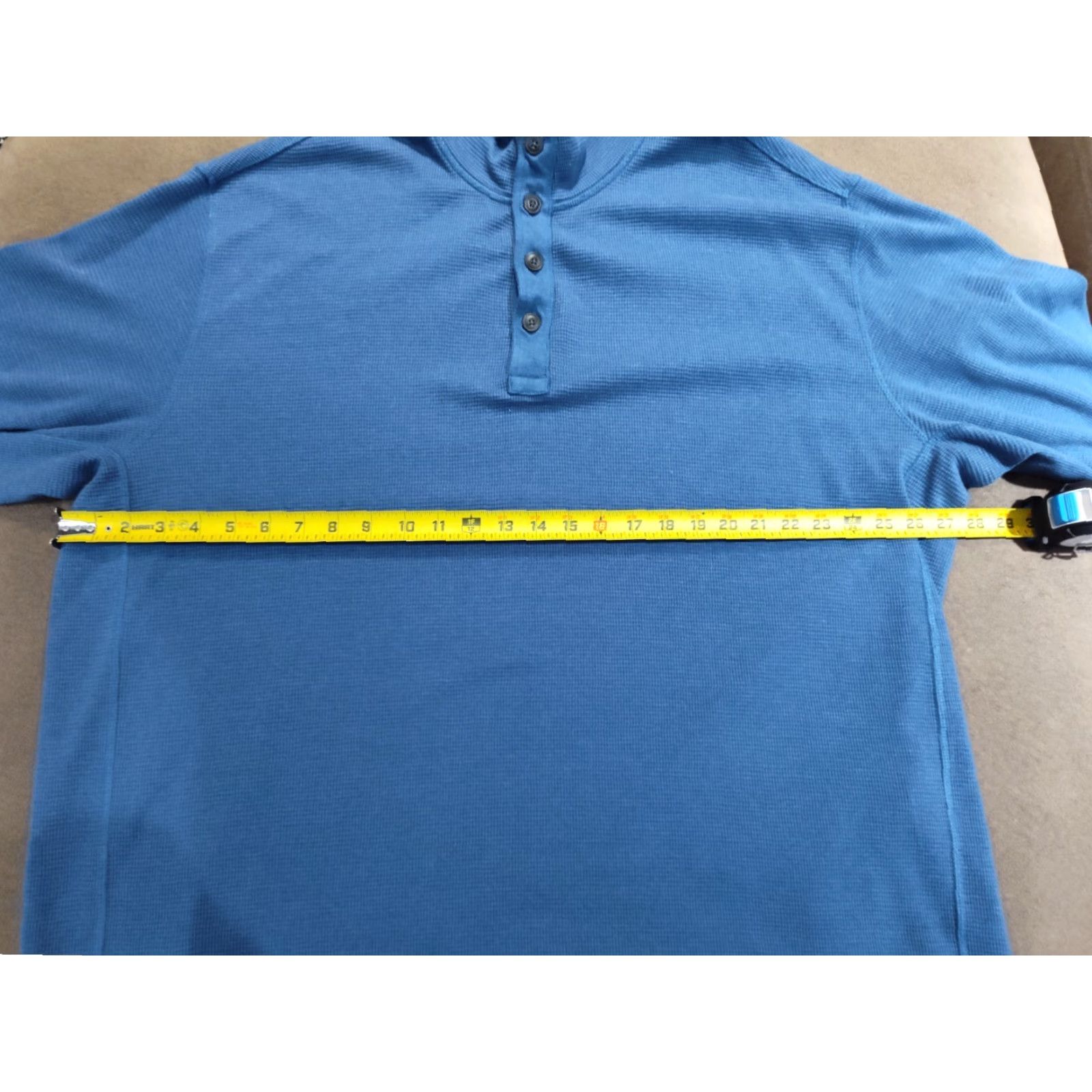 Duluth Trading Company Duluth Trading Men Burly Button Mock Neck Thermal Henley Waffle Shirt XXL Blue Size US XXL / EU 58 / 5 - 7 Thumbnail