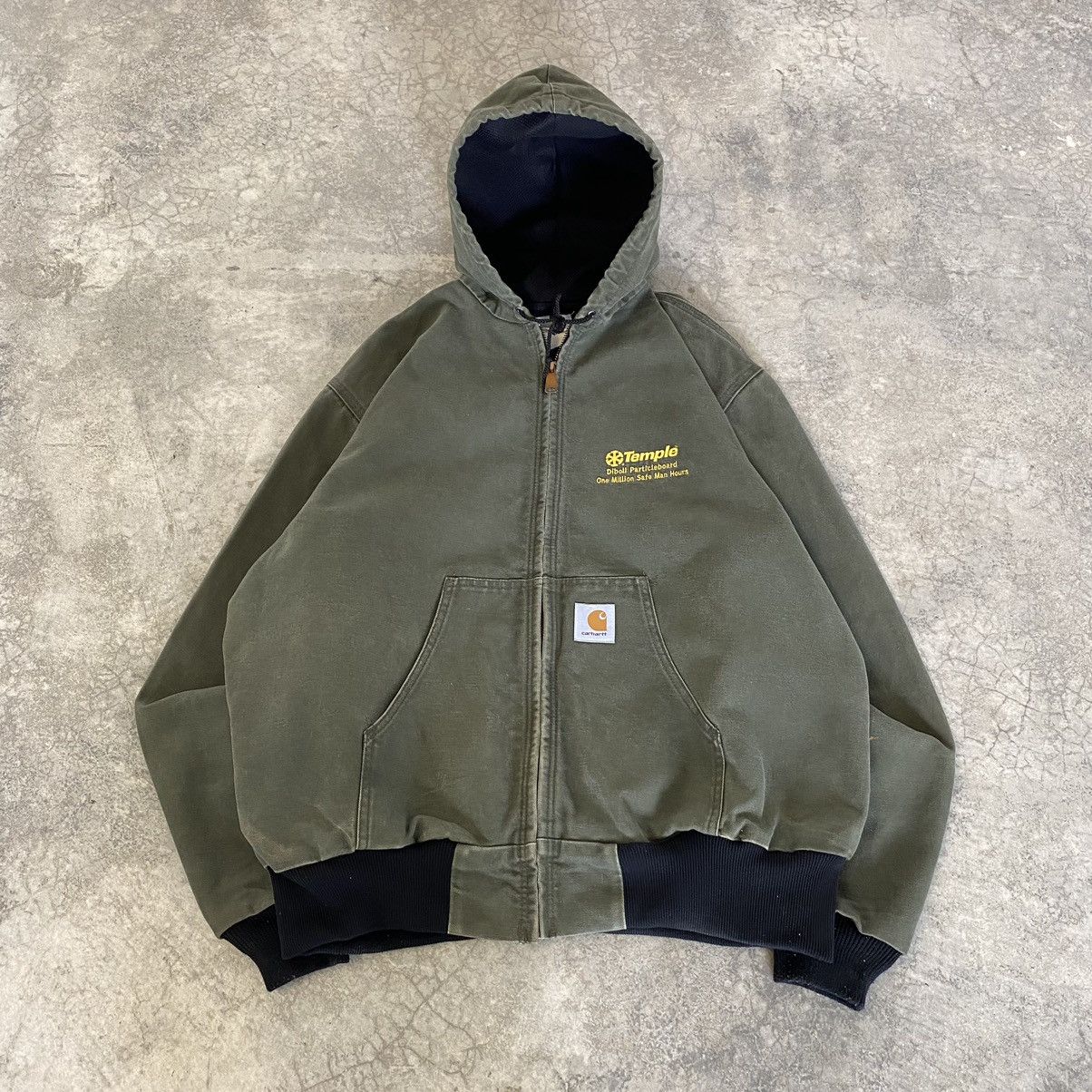 Carhartt × Vintage Vintage Carhartt Moss Green Hooded Active Jacket Size US L / EU 52-54 / 3 - 2 Thumbnail