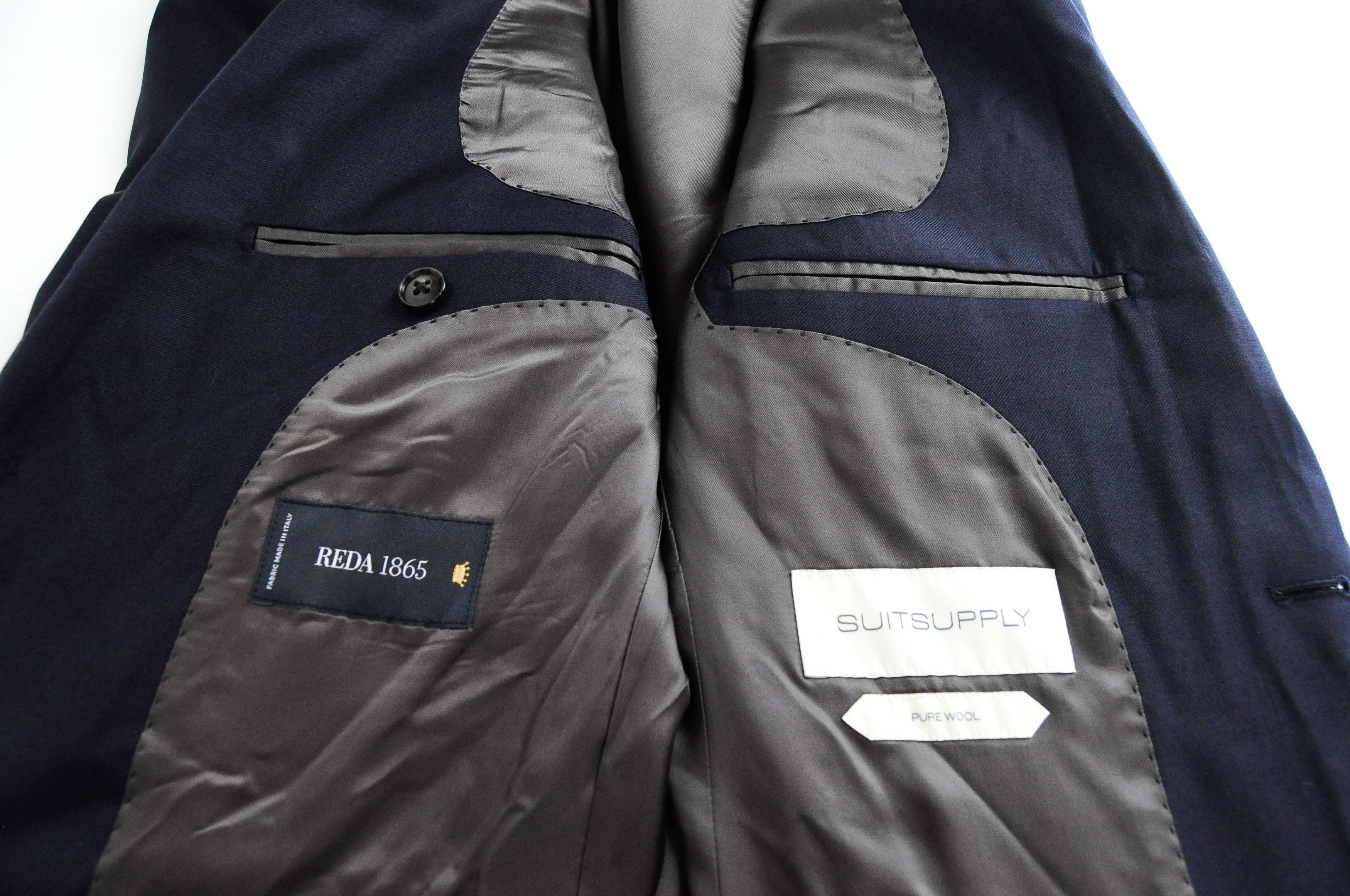 NAPOLI UK34R Wool Navy Lined Blazer 56215