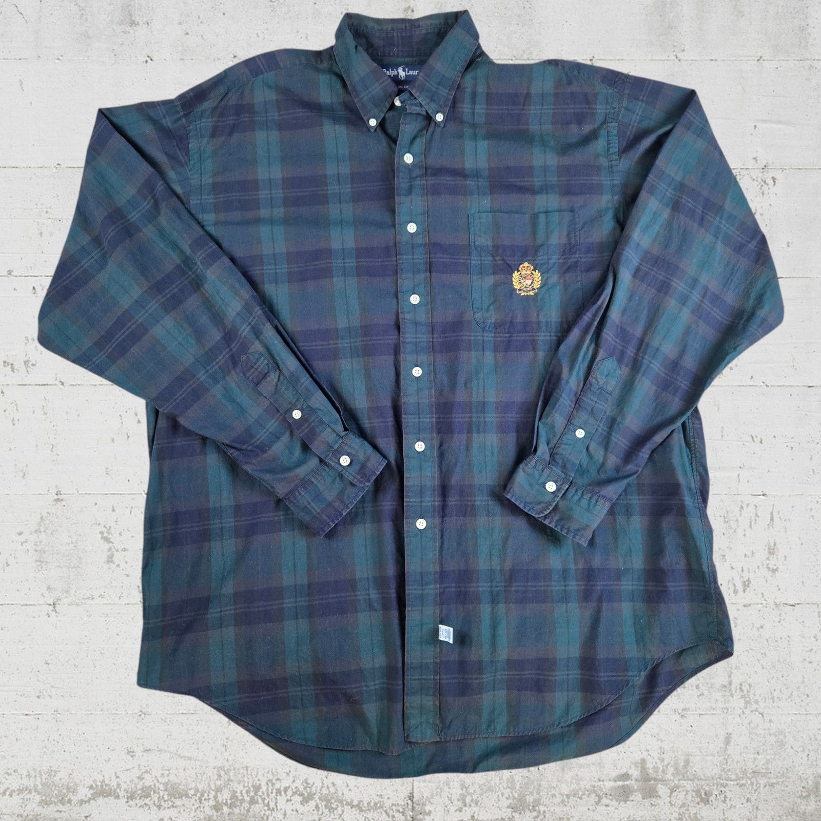 Ralph Lauren 90s Ralph Lauren Black Watch Plaid Crest Button Down Top XL Size US XL / EU 56 / 4 - 2 Thumbnail