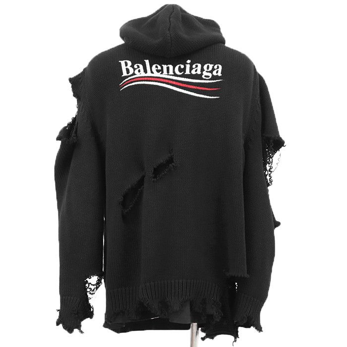 Balenciaga Balenciaga Balenciaga Cotton Knit Hoodie Textile Sweatshirts & Hoodies DUTY FREE for USA Size ONE SIZE - 1 Thumbnail