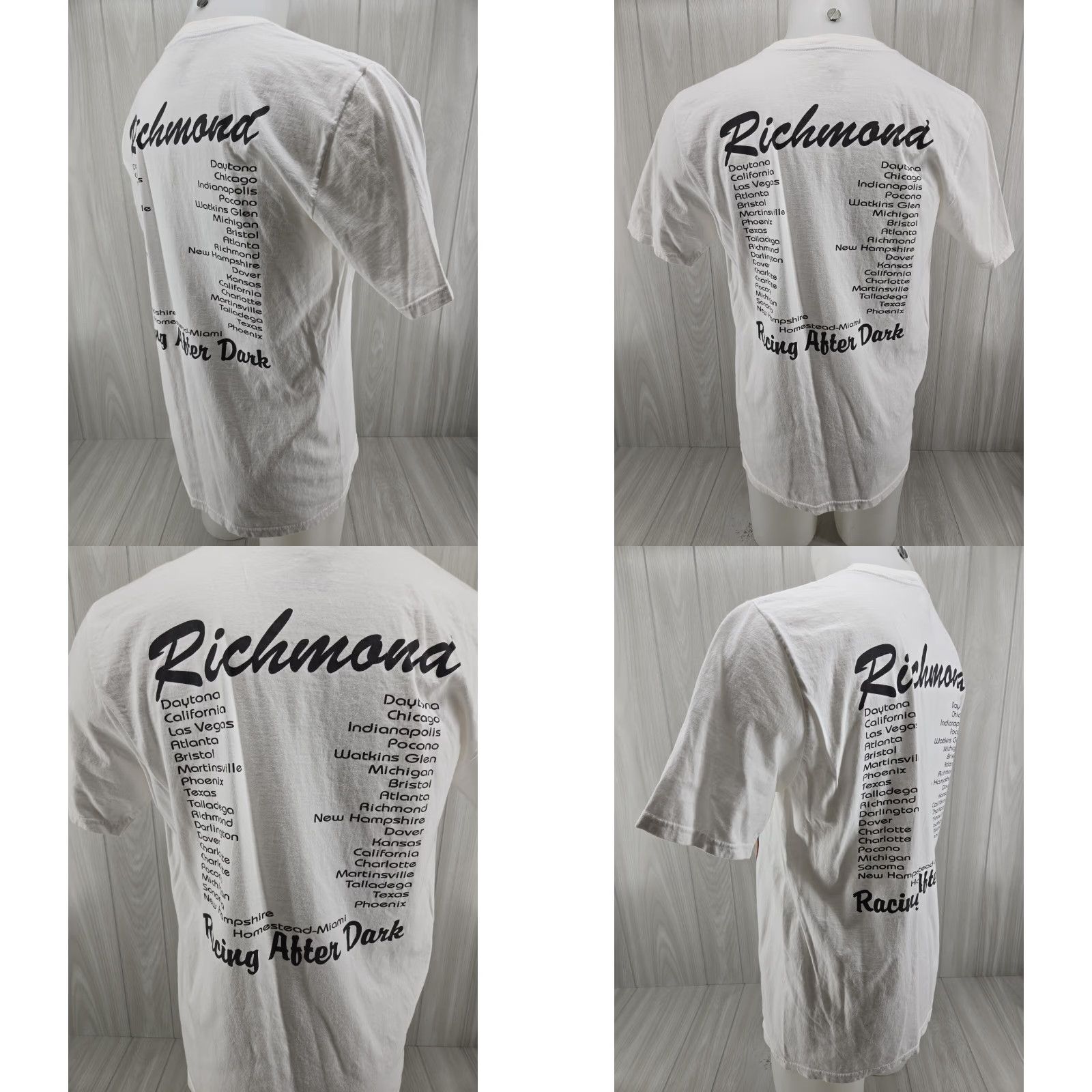 Nike VINTAGE Nike T-Shirt Men's Large Richmond Raceway 400 2010 White Cotton Blend Graphic Print Logo Short Sleeve Crew Neck All Seasons Men Size US L / EU 52-54 / 3 - 8 Thumbnail