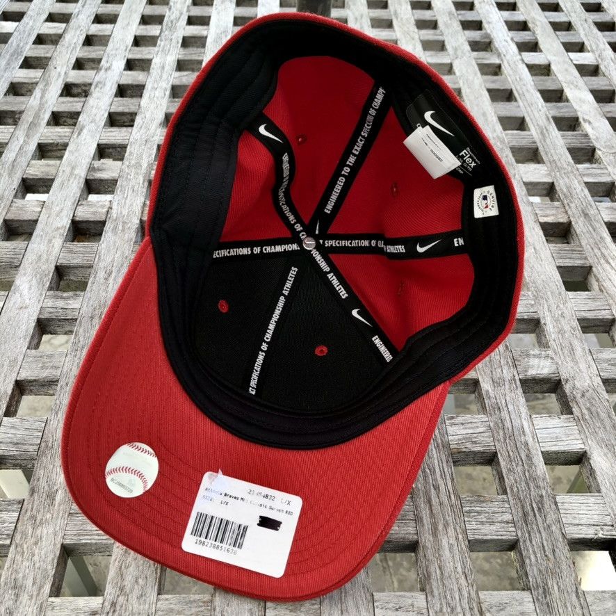 Nike Nike Atlanta Braves Tomahawk Script Logo Fitted Hat L / XL Size ONE SIZE - 4 Thumbnail
