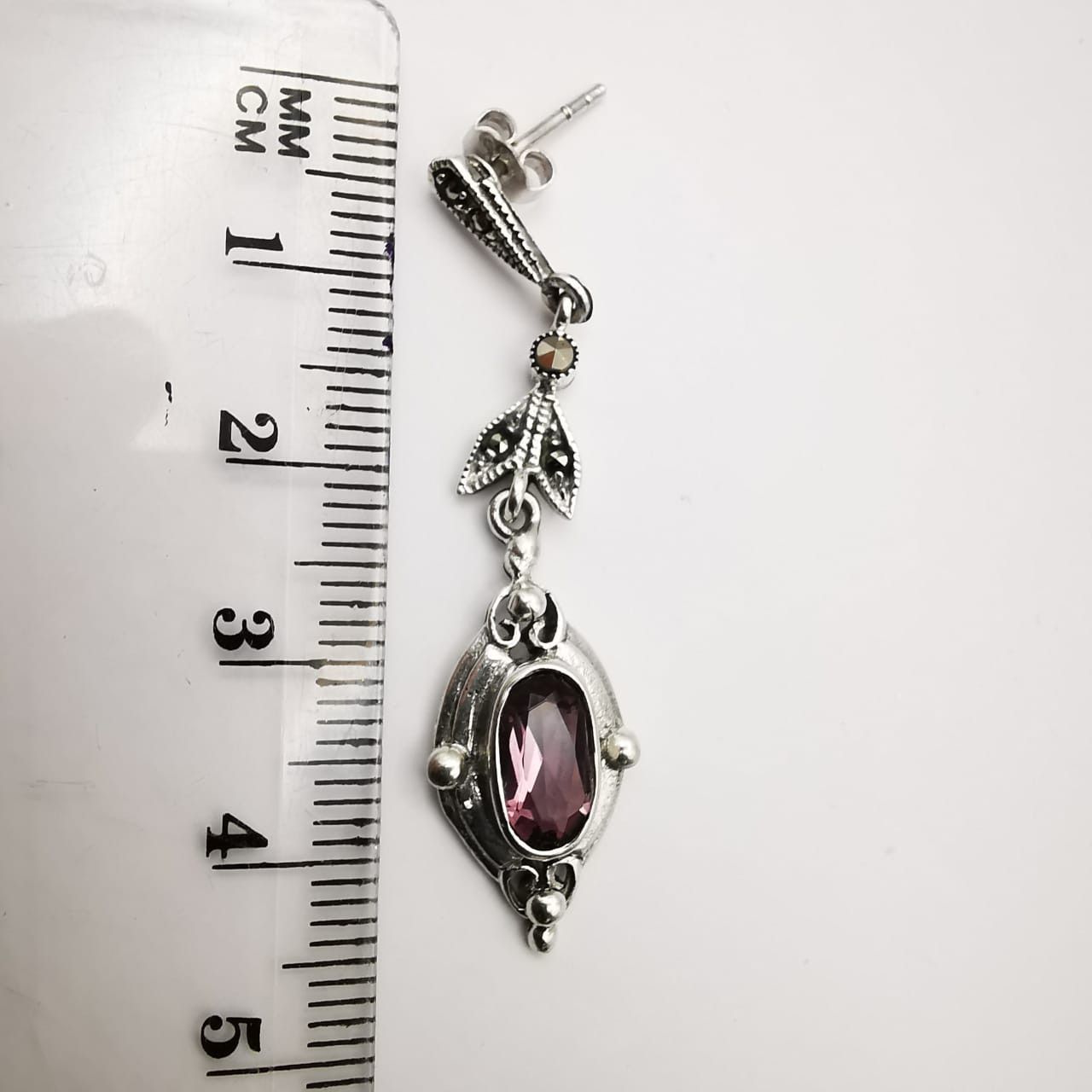 Vintage Vintage Earrings 925 Sterling Silver, Jewelry, Amethyst Size ONE SIZE - 5 Thumbnail