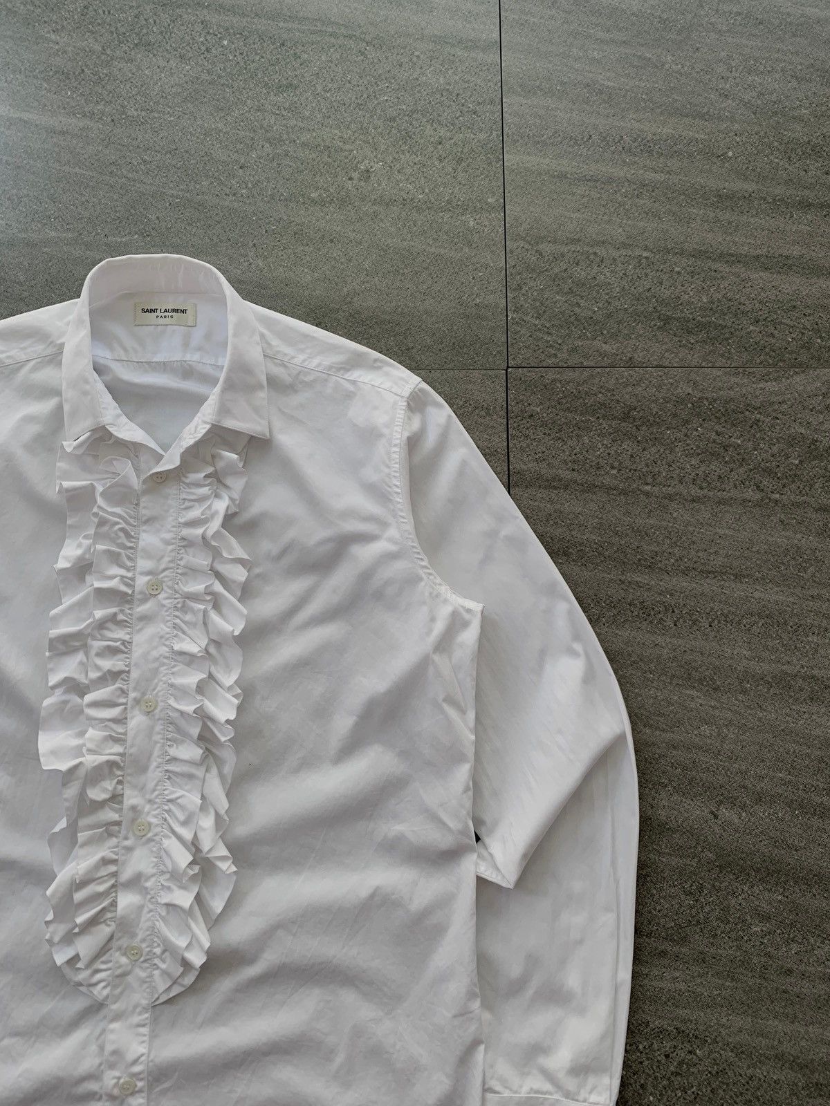Saint Laurent Paris FREE TAX! Ruffled Ls Shirt by Hedi Slimane Size US M / EU 48-50 / 2 - 2 Thumbnail