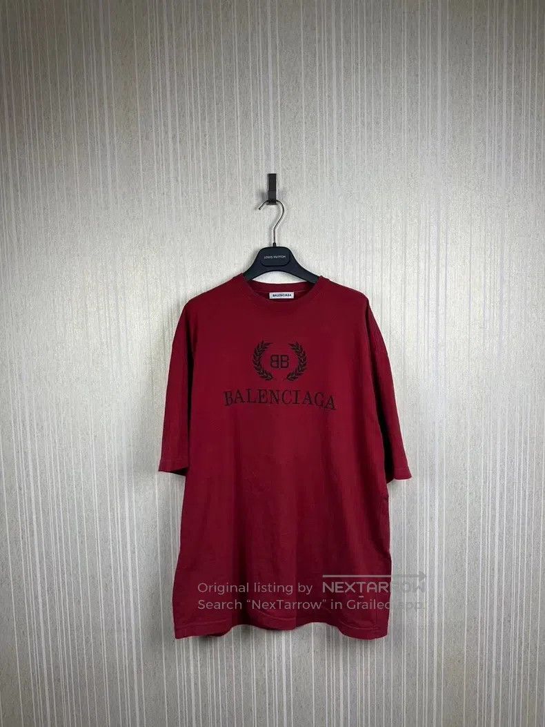 Balenciaga Short Sleeve with Red Wheat Pattern