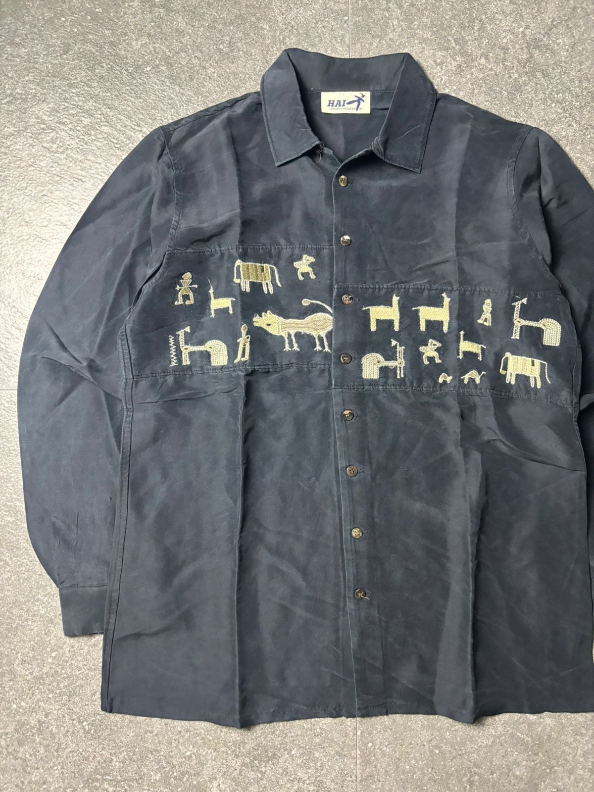 Hai Sporting Gear 1990s Hai Sporting Gear Zoo Open Collar Shirt Size US M / EU 48-50 / 2 - 2 Thumbnail